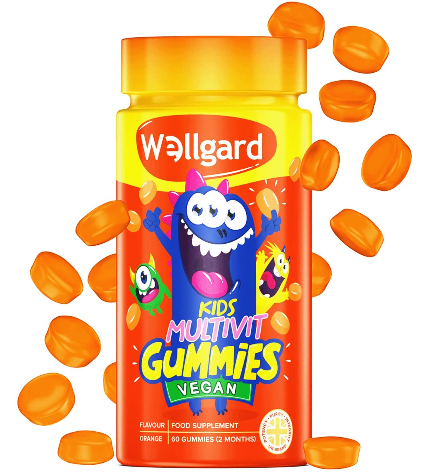 Wellgard Vegan Kids Multivitamin Gummies Chewable Childrens Multivitamins Kids Vitamins Multivitamins 60 Gummies Orange Flavour Kids Gummies - Buy Online on GoSupps.com