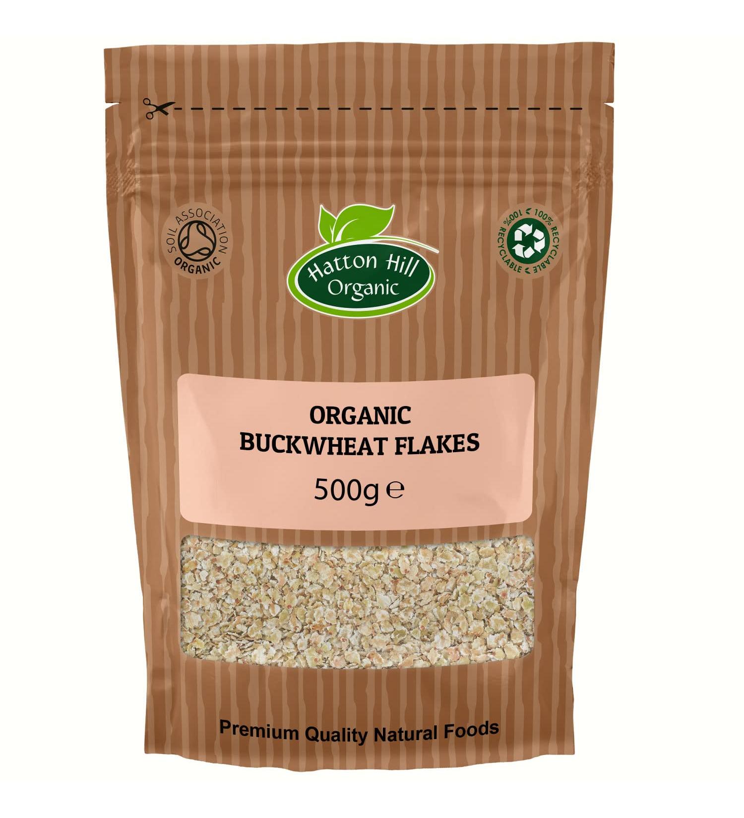 Organic Buckwheat Flakes 500g by Hatton Hill Organic - Certified Organic - Buy Online on GoSupps.com
