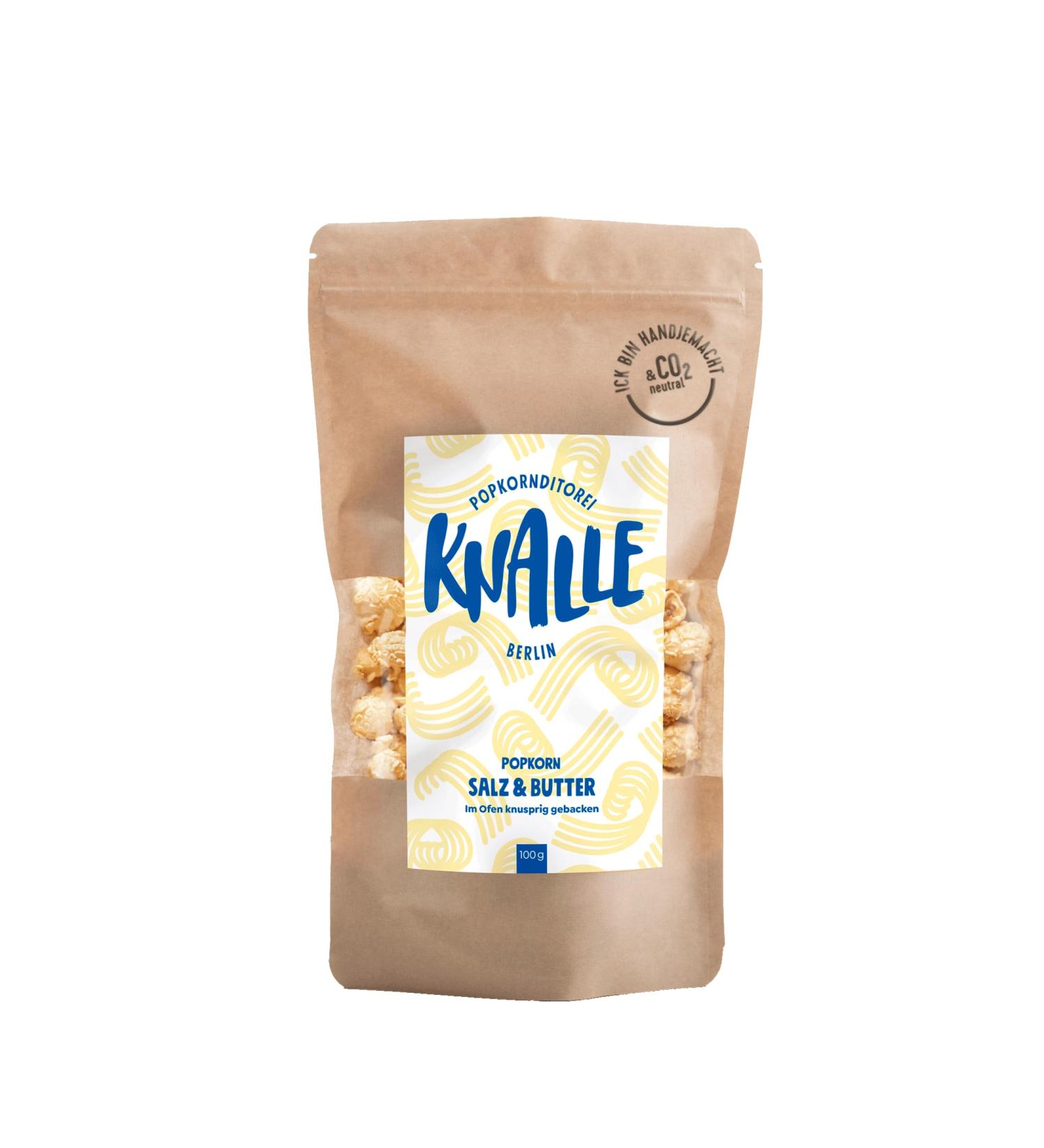 Buy Popkornditorei Knalle Salt & Butter Popcorn - Handmade in Berlin Crispy & Delicious Snack 100g - International Shipping Available - Buy Online on GoSupps.com