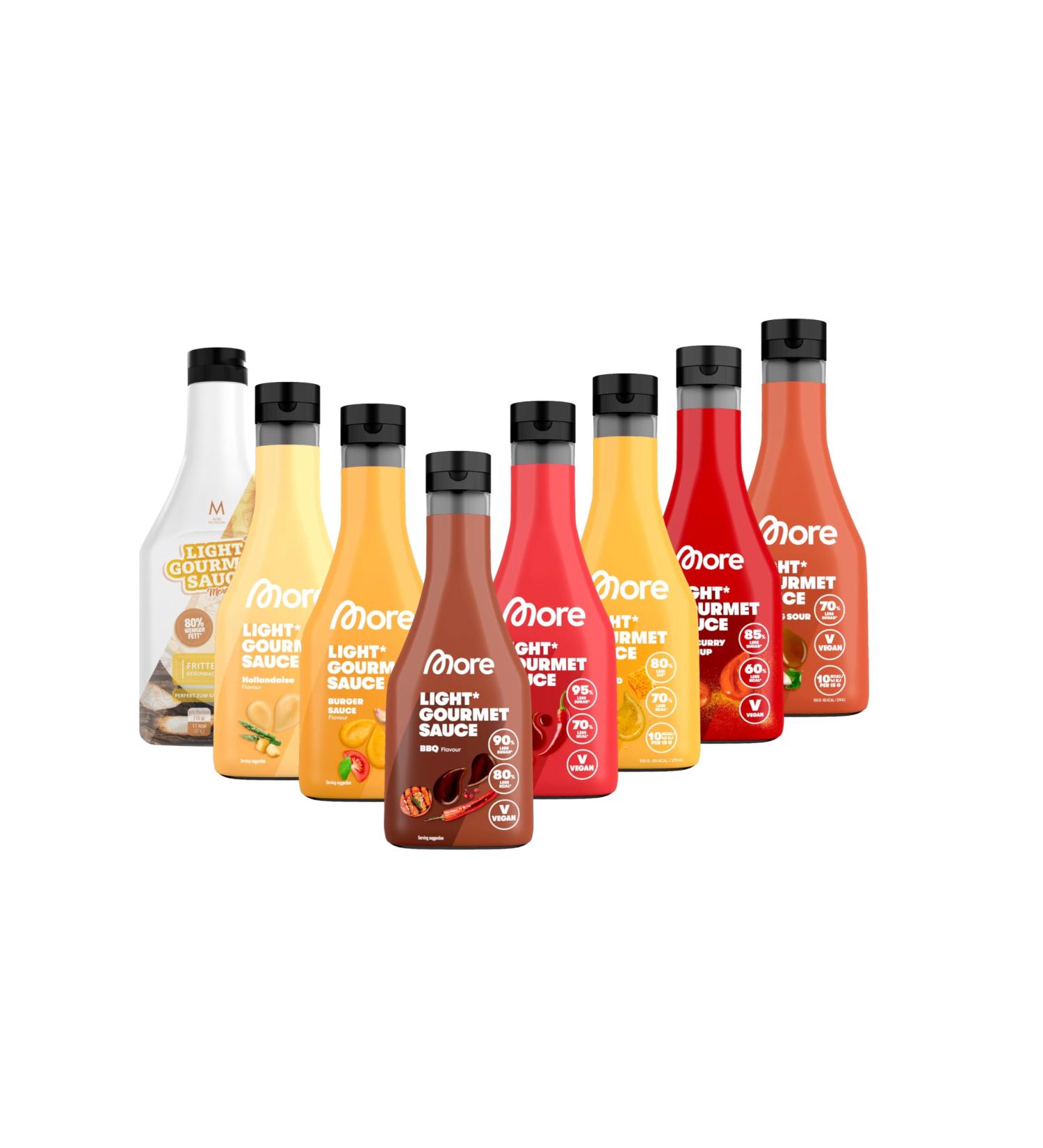 More Nutrition Light Gourmet Sauce 8 Series 8 x 285ml calorie -reduced sauce without adding sugar and unnecessary fat mixed (8er bundle)