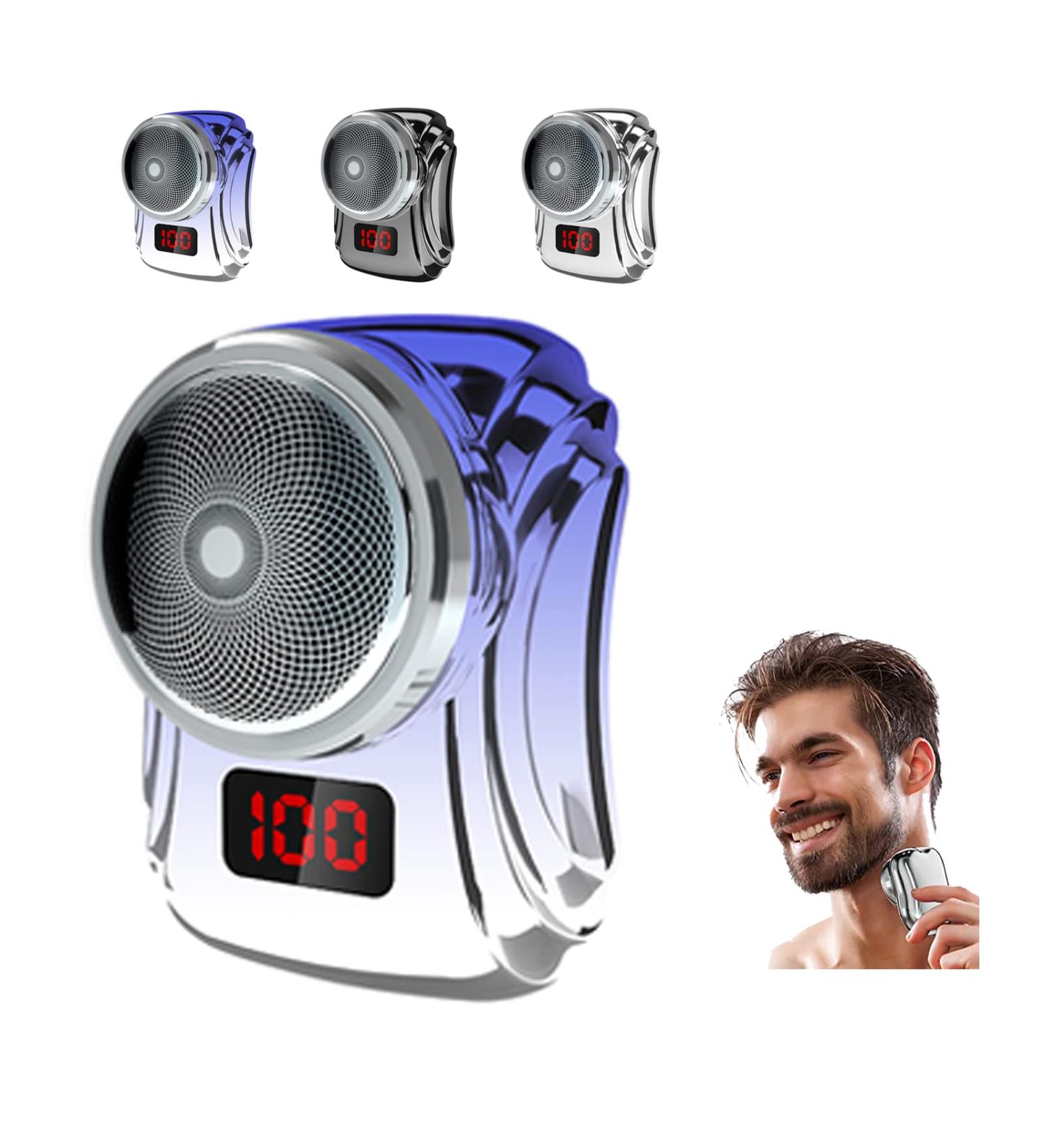 Mini Electric Shaver for Men - Portable USB Rechargeable Razor | Fast Charging Travel Shaver Perfect Father's Day Gift - Blue - Buy Online on GoSupps.com