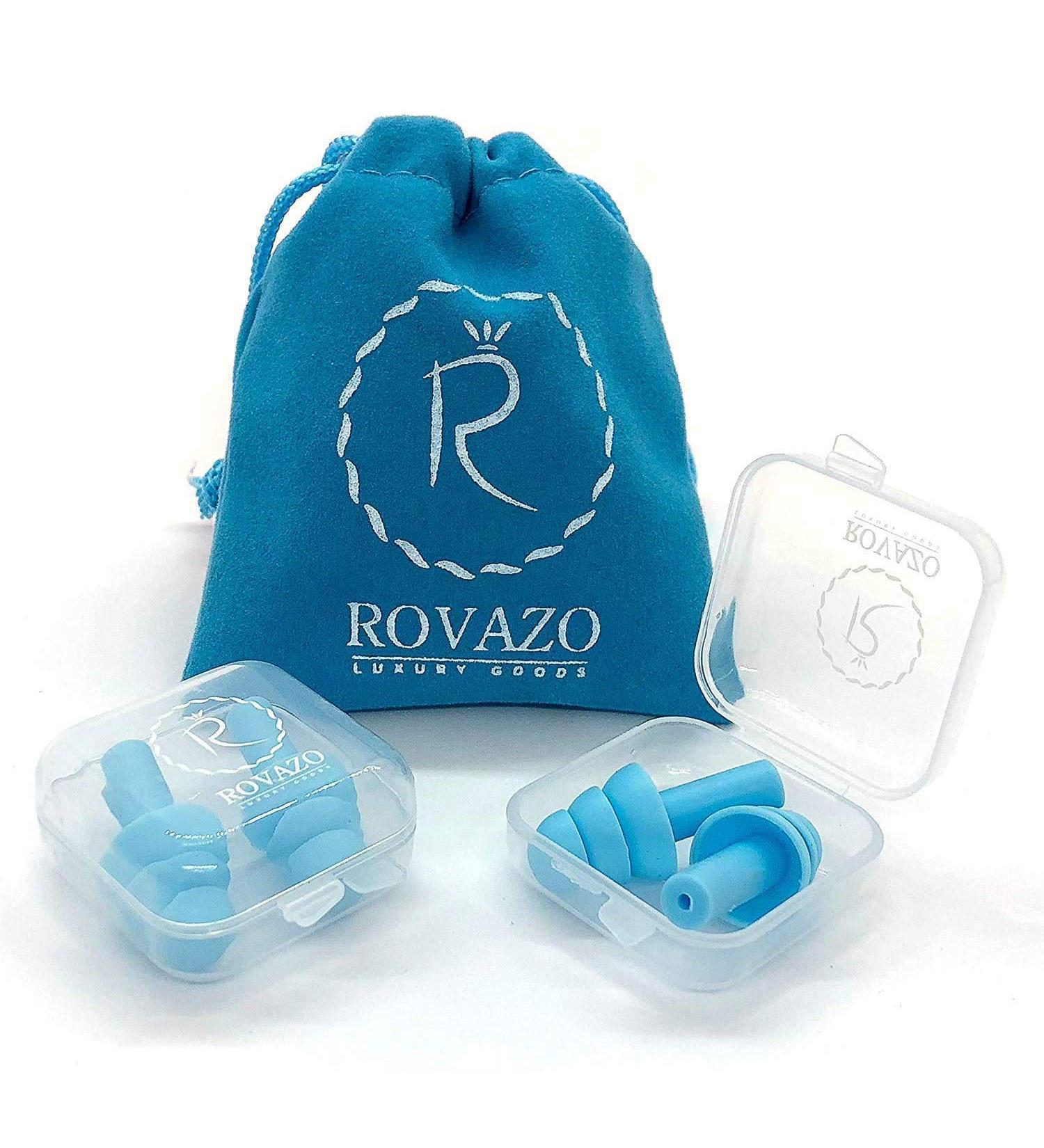 Silicone Ear Plugs - 2 Pairs, NRR 32, Waterproof, Hypoallergenic - Ultra Comfortable Noise Reduction for Swimming, Concerts & Airplanes - with Travel Pouch (Blue) - Buy Online on GoSupps.com