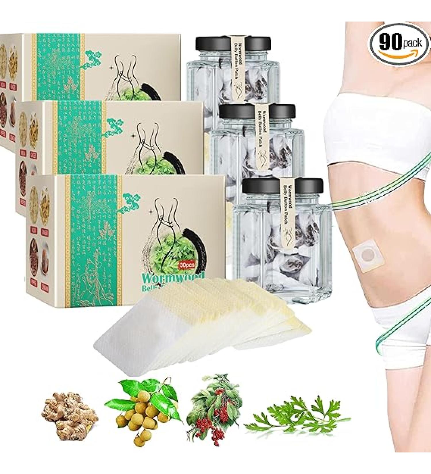 Mugwort Belly Patch - 90 Natural Wormwood Stickers for Men & Women | Abdomen Pain Relief Pads (3 Packs) - Buy Online on GoSupps.com