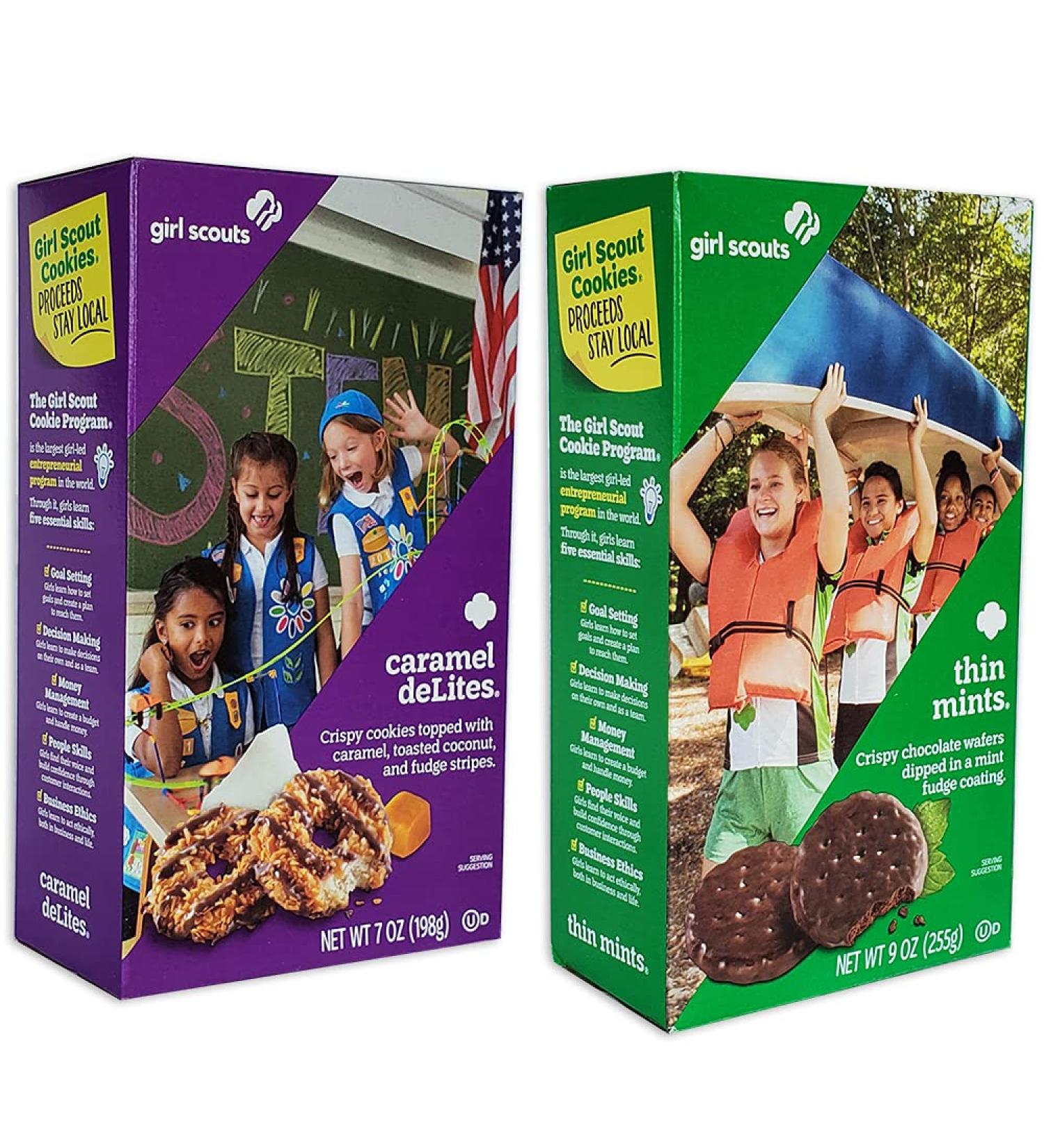 Girl Scout Cookies - Thin Mints And Caramel De Lites - 1 Box Of Each