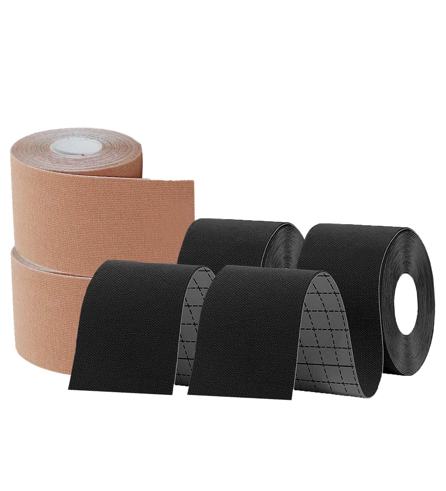 KISEER 4 Pack Kinesiology Tape 16ft Latex Free - Waterproof & Breathable Sports Tape for Pain Relief - Black Skin Color - Buy Online on GoSupps.com