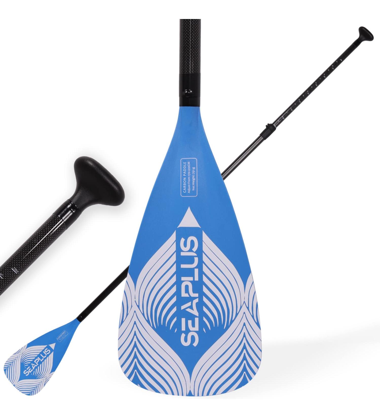 SEAPLUS Carbon Fiber SUP Paddle | 3-PCS Adjustable Stand Up Paddle Board Paddle | 67 to 82.6 (1.7-2.1m), 1.65Lb (751g) Weight | Lightweight and Durable - Buy Online on GoSupps.com