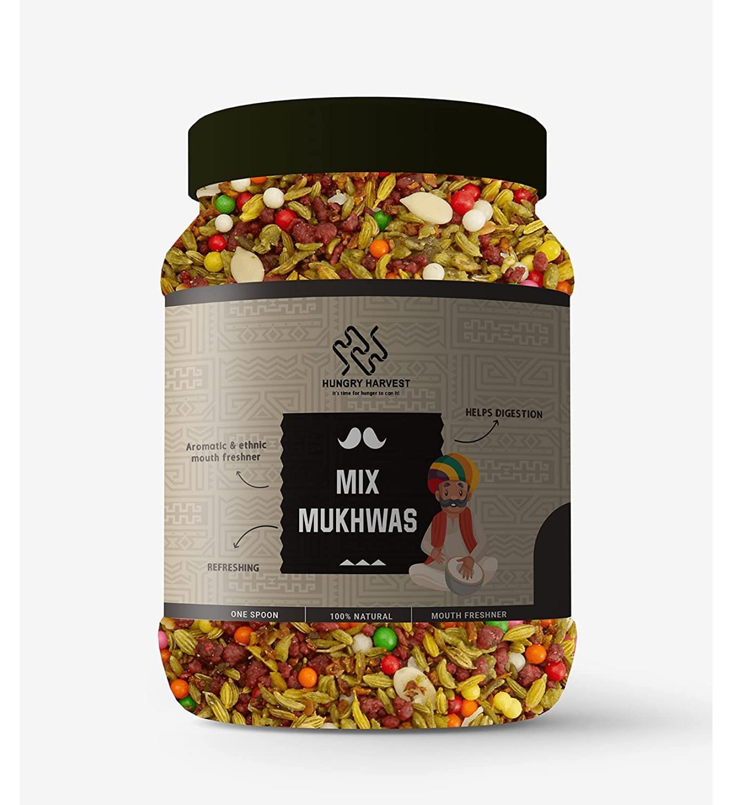 Hungry Harvest Punjabi Mix Mukhwas 150 GMS Mouth Freshener Digestive After-Meal Snack (Punjabi Mix)_Packing May Vary - Buy Online on GoSupps.com