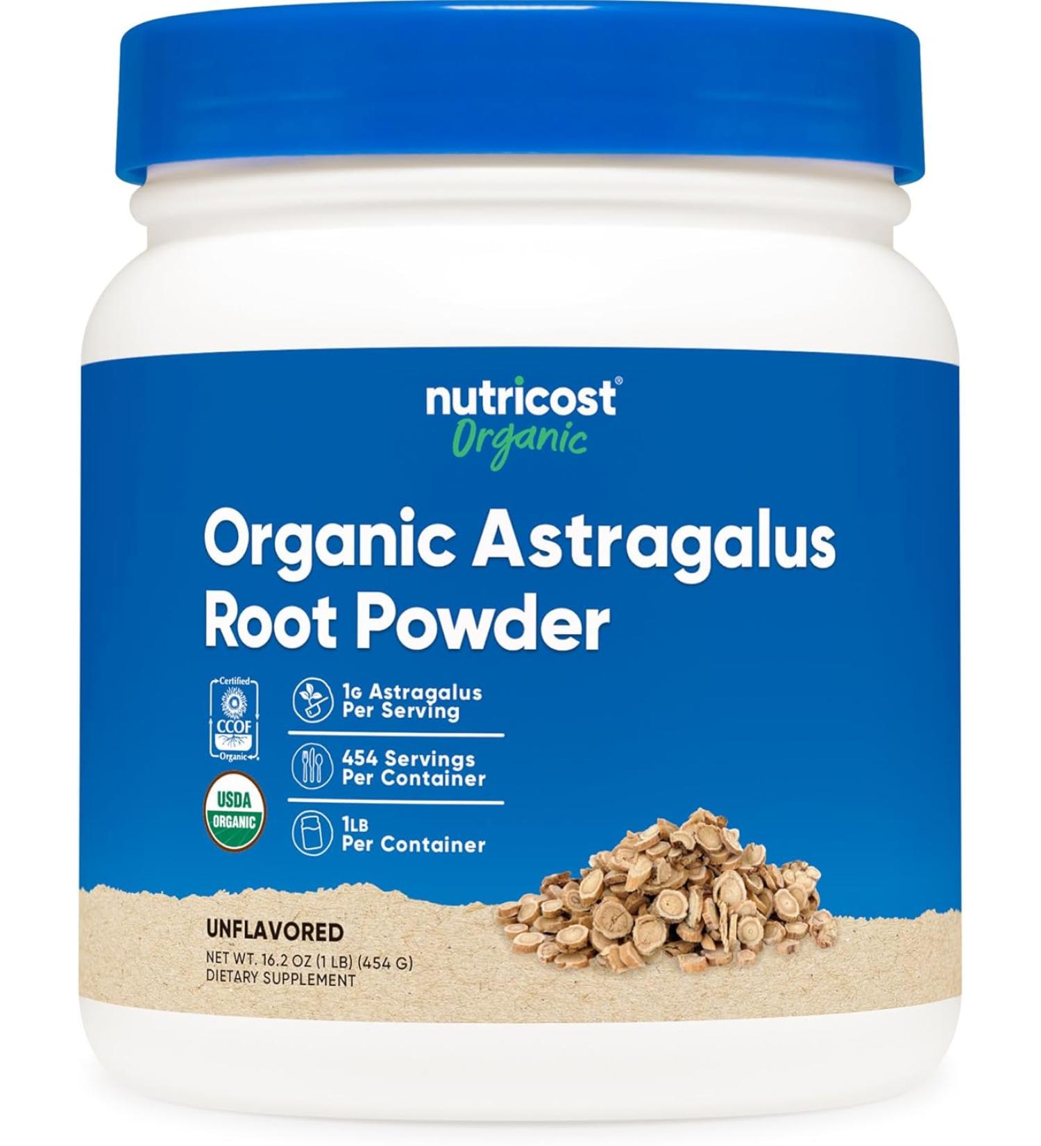 Nutricost Organic Astragalus Root Powder 1LB - Gluten Free, Non-GMO, Vegetarian - Buy Online on GoSupps.com