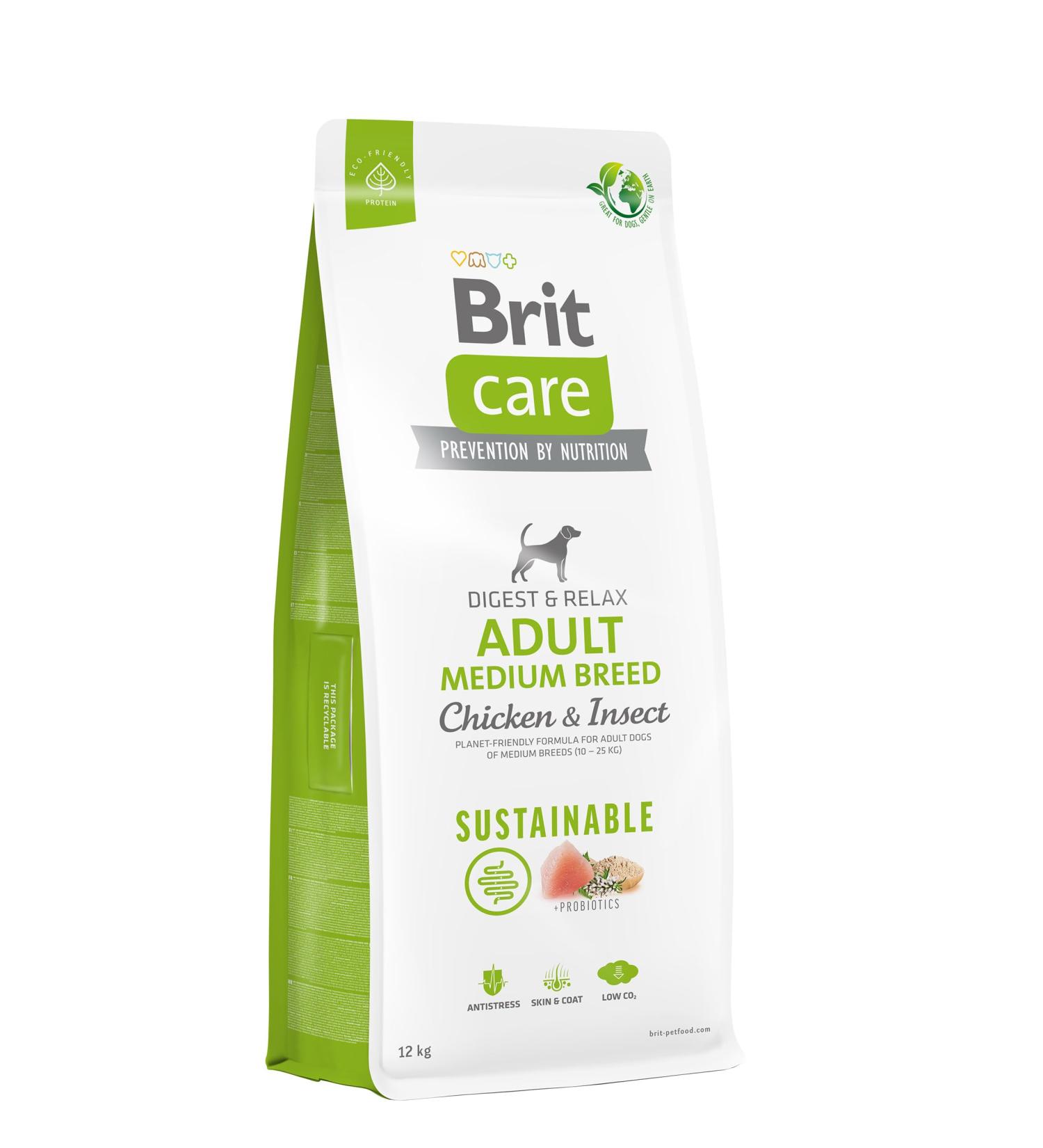 Brit Care Dog Sustainable Adult Medium Breed Chicken & Insect - Dry Dog Food - 12 kg
