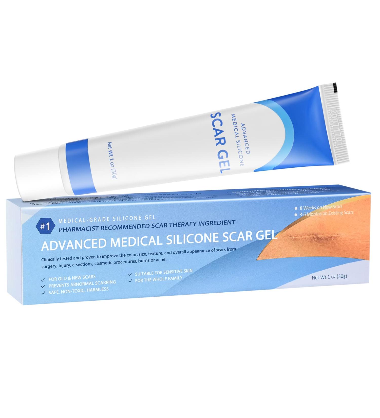 COSMTEK Silicone Scar Gel Cream - Physician Formulated for Keloids, C-Section, Burn, Surgery & Acne - 4cmx3m - Buy Online on GoSupps.com