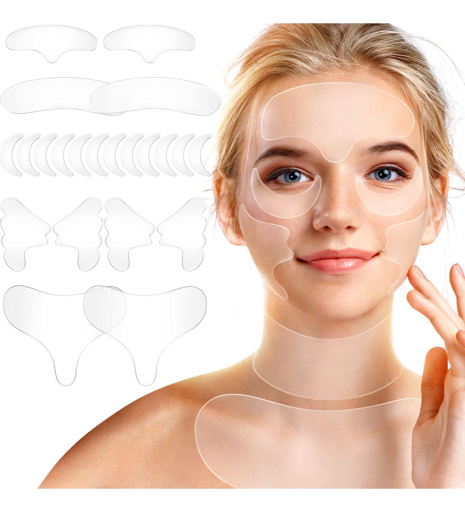 Silicone Face Patches 13 Pcs Reusable Face and Back of Hand Forehead Wrinkles Patches Overnight Silicone Chest Patches Neck Wrinkle Patches Pad Eyelid Lifter Strips for Face Forehead Neck Decollete Cheek Eye Pads Beauty - Buy Online on GoSupps.com