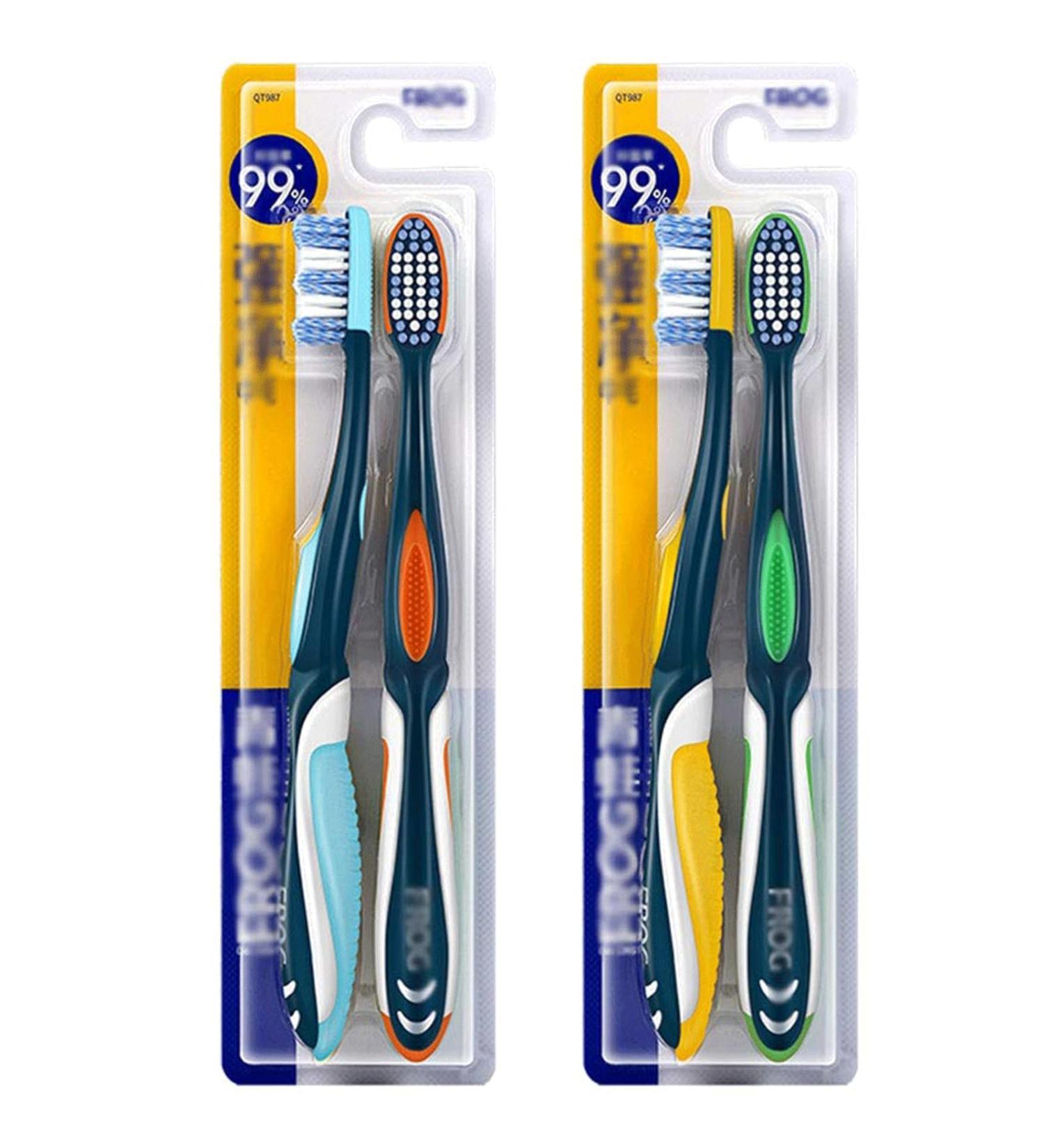 Zumaha Loose Toothbrush - Portable Hand Toothbrush for Men | 4-Pack Travel Toothbrushes with Grasping Handle | International Shipping Available - Buy Online on GoSupps.com