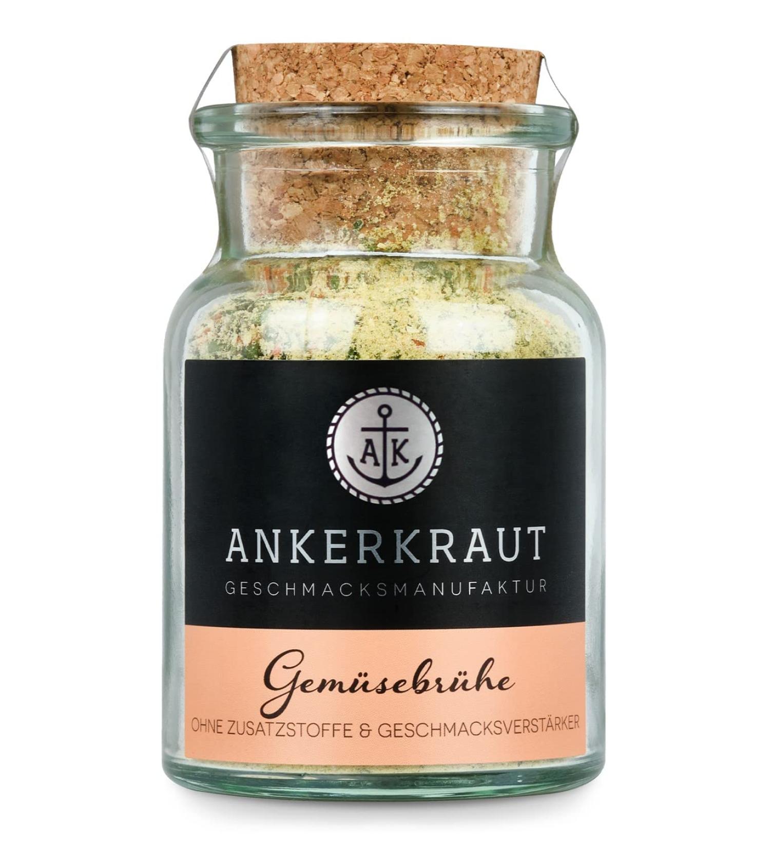Ankerkraut Vegetable Broth 90g - No Flavor Enhancers & No Sugar - Authentic Spicy Broth Mix in Eco-Friendly Cork Glass - Buy Online on GoSupps.com