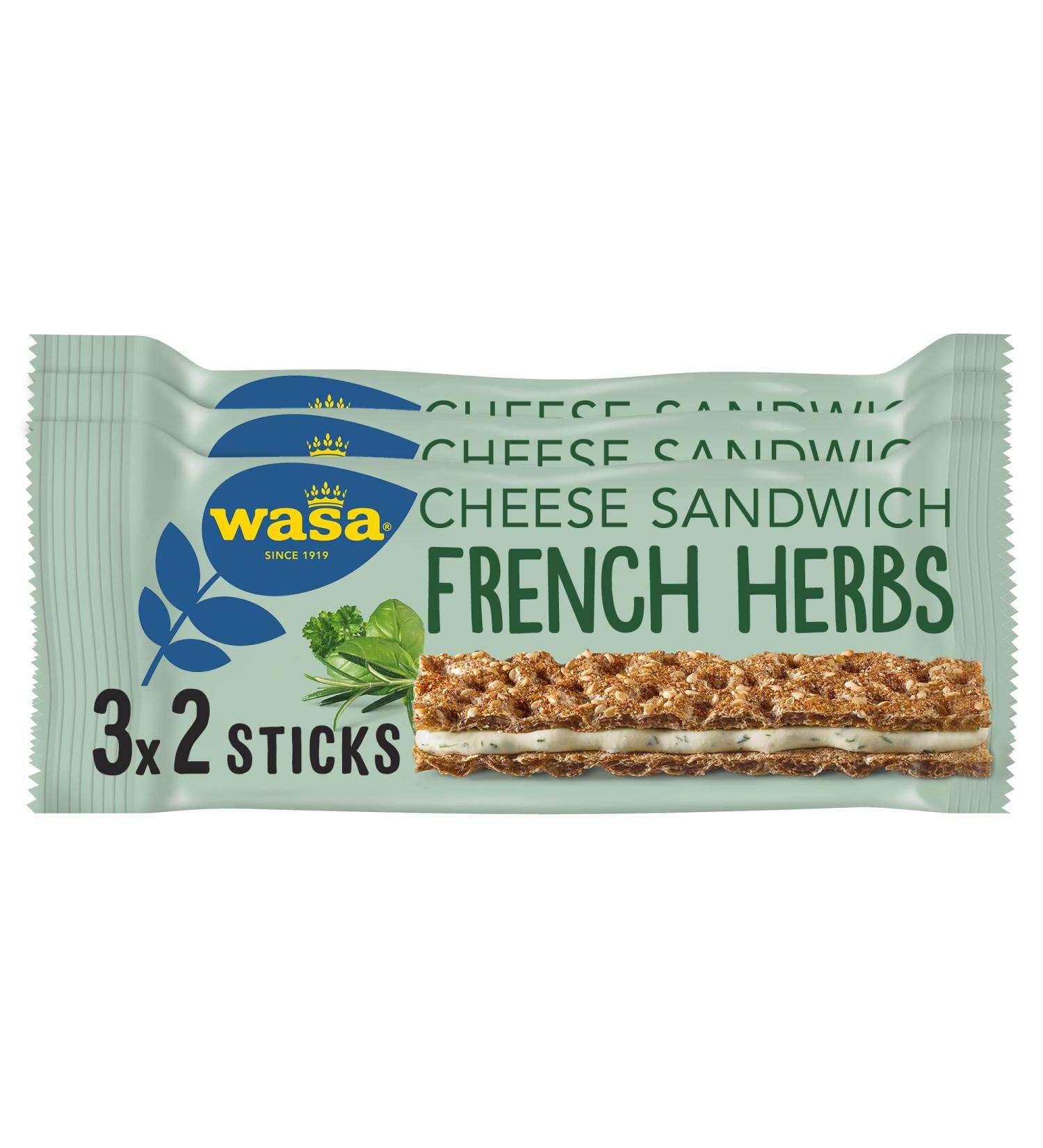 Wasa Crispbread Sandwich Cheese & Fine Herbs Multipack | Buy 8x90g Online - International Shipping Available - Buy Online on GoSupps.com