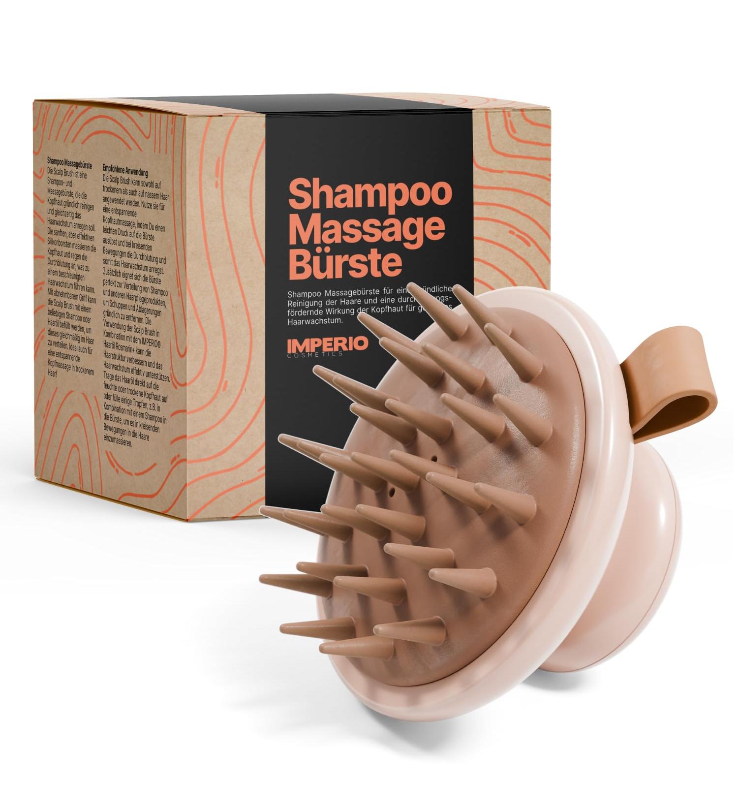 Imperio Scalp Massage Brush for Hair Growth - Premium Pink Scalp Massager for Circulation & Relaxation - Use on Dry & Wet Hair - Buy Online on GoSupps.com