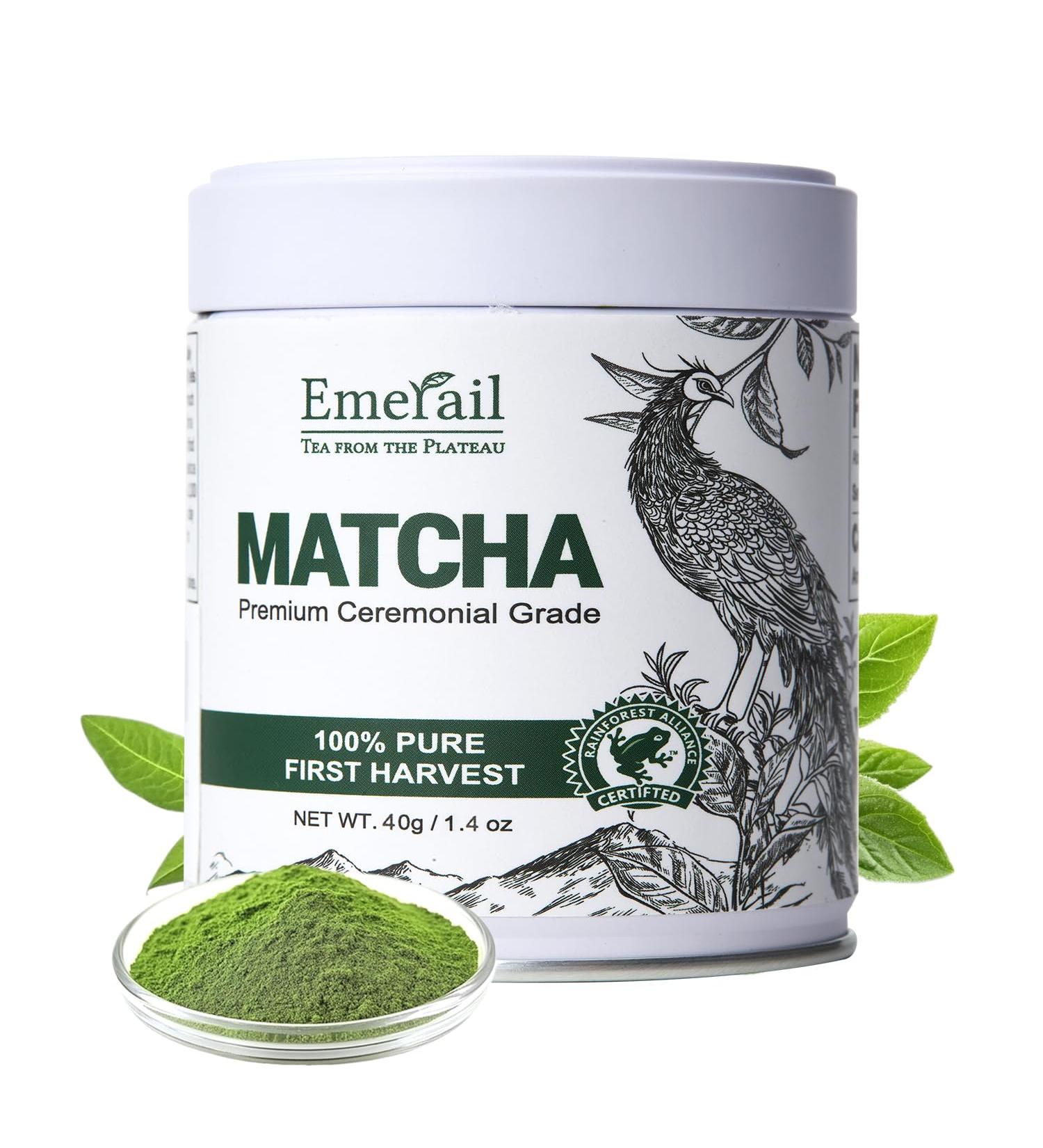 Emerail Th Matcha Matcha de Qualit C r monielle 100% Naturel & Sans Additifs Premium pour Latte Smoothies et Cuisine (40 g) - Buy Online on GoSupps.com