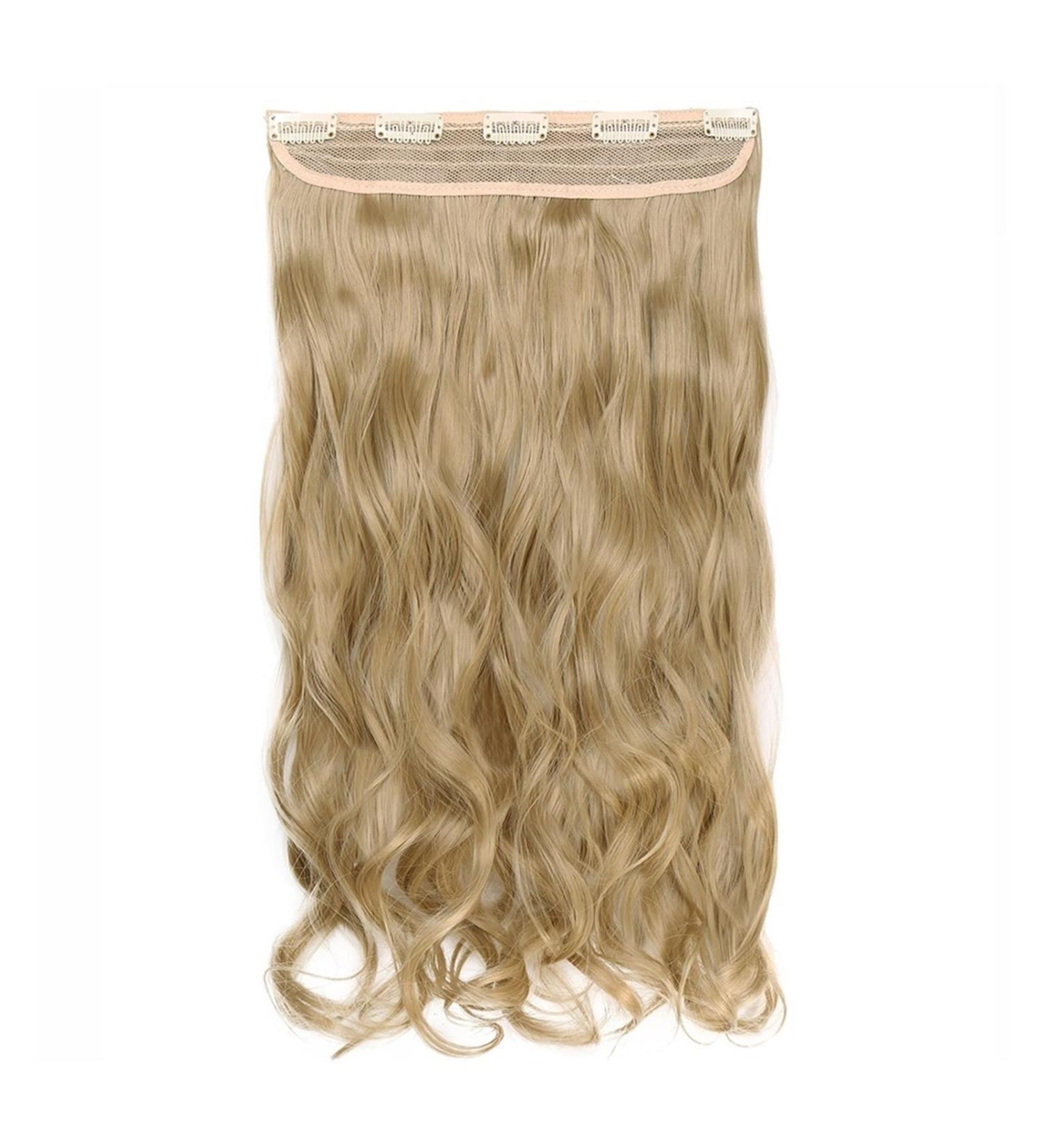 Hair Extensions Synthetic Hair Extensions 24Inch Hair ExtensionsLong Wavy Women Clip In One Piece Hair Extensions Black Brown Fake clip Hairpiece for women Hair Pieces(Ash blonde) 24inches Ash blonde - Buy Online on GoSupps.com