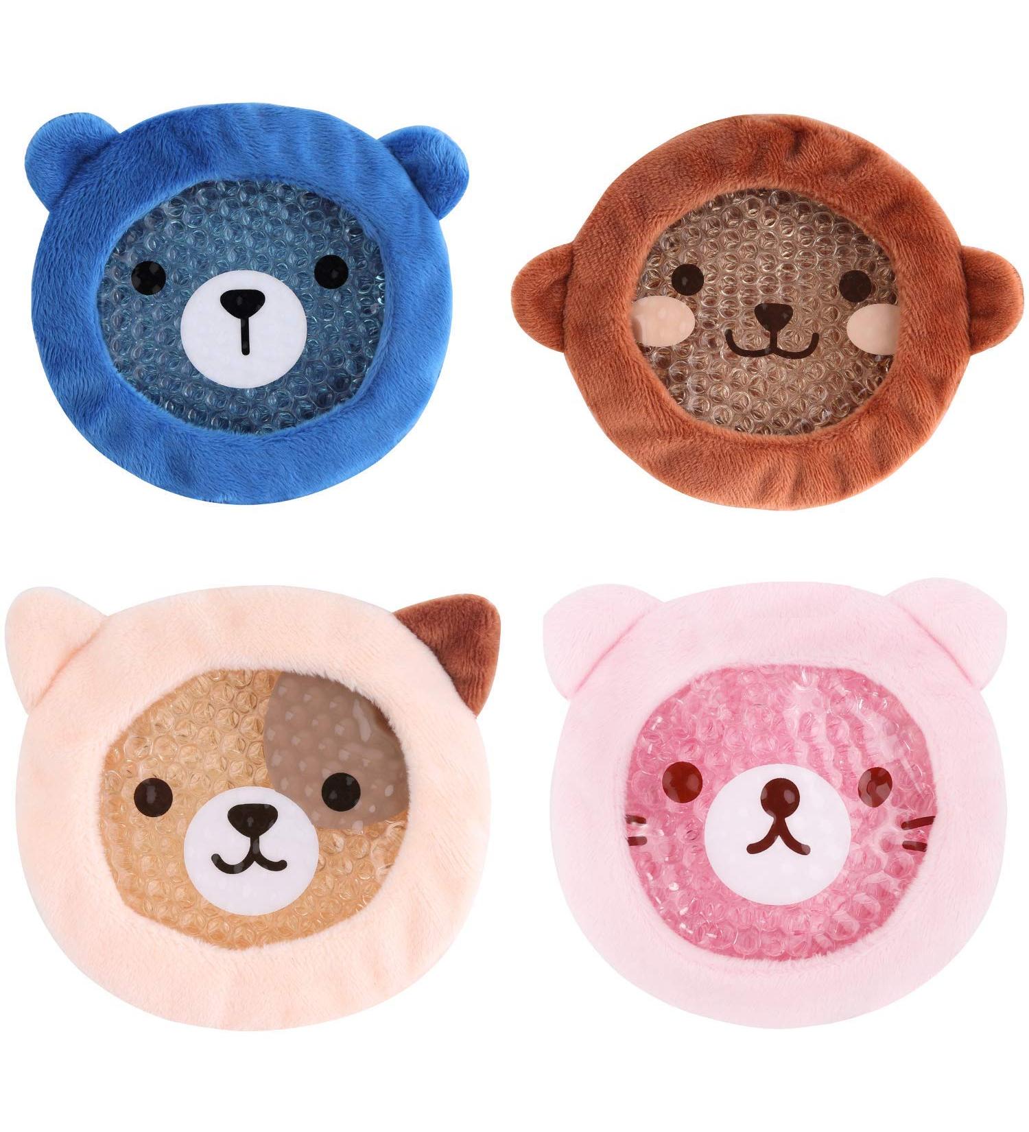FOMI Premium Kids Hot Cold Ice Packs - 4 Pack with Fun Animal Design Sleeves for Pain Relief | Children Gel Bead Wrap for Boo Boos, Fever, Headaches | Wisdom Teeth & Tired Eyes Relief - Buy Online on GoSupps.com