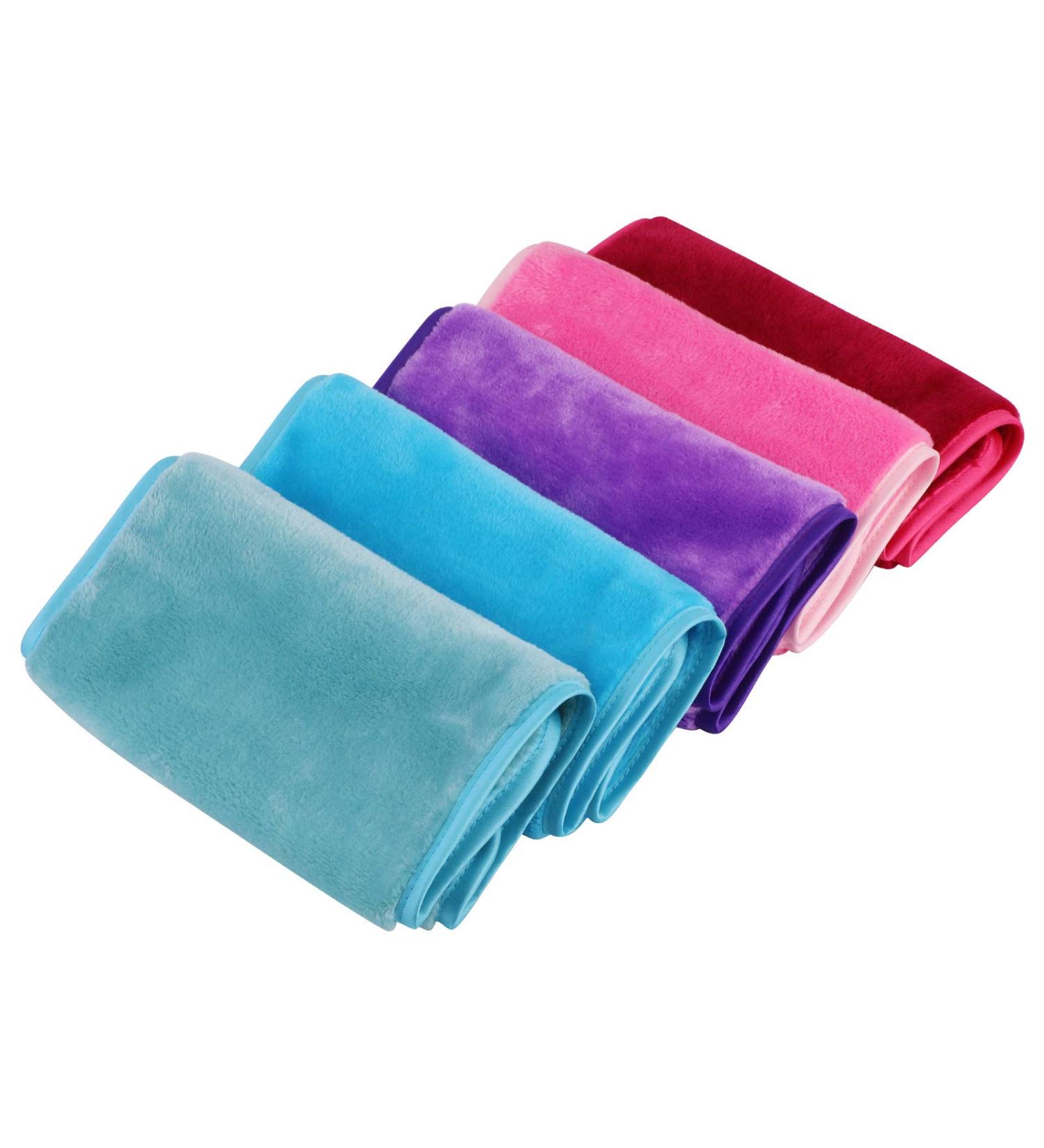 5-Pack Microfiber Makeup Removal Towels - Hypoallergenic Washable & Reusable Cleansing Cloths | Eco-Friendly Solution - Buy Online on GoSupps.com