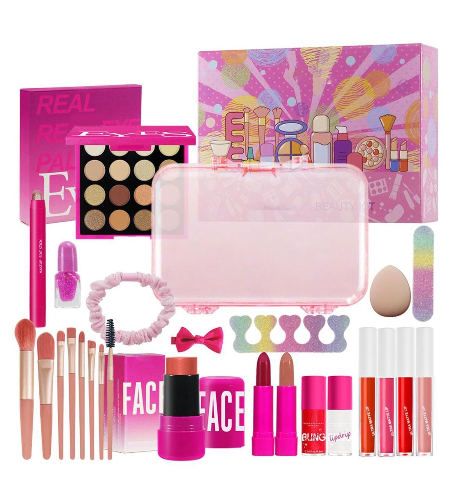 Makeup For Girls | 26 Eyeshadow Stick Face Cleanser Hair Band Durable Cosmetic Kit For Women Girls Beginners - Buy Online on GoSupps.com
