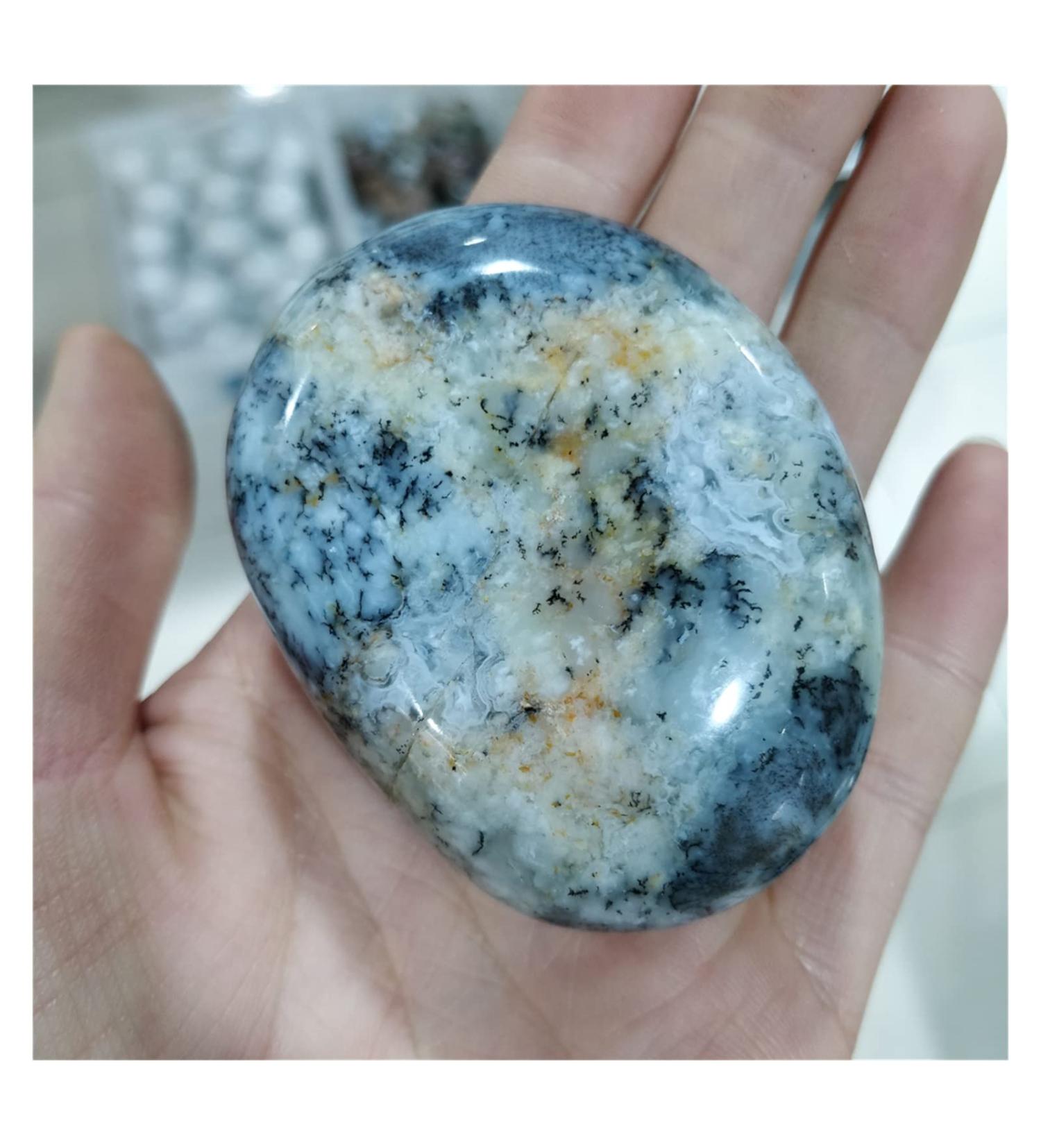 Natural Crystal Rough Natural Opal Moss Agate Pocket Palm Folk Crafts Crystals and Stones Garden Decoration Gifts Minerals for Worry Stone Decoration (Size : 100-150g) - Buy Online on GoSupps.com