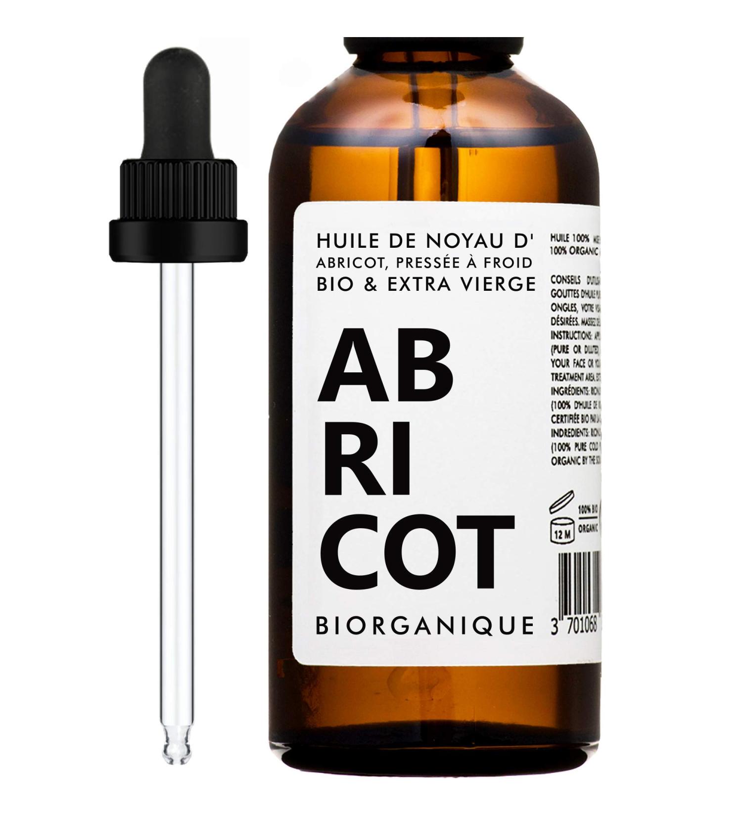 Apricot Kernel Oil 100% Organic Pure Natural and Cold Pressed 100 ml Care for Hair Body Skin - Buy Online on GoSupps.com