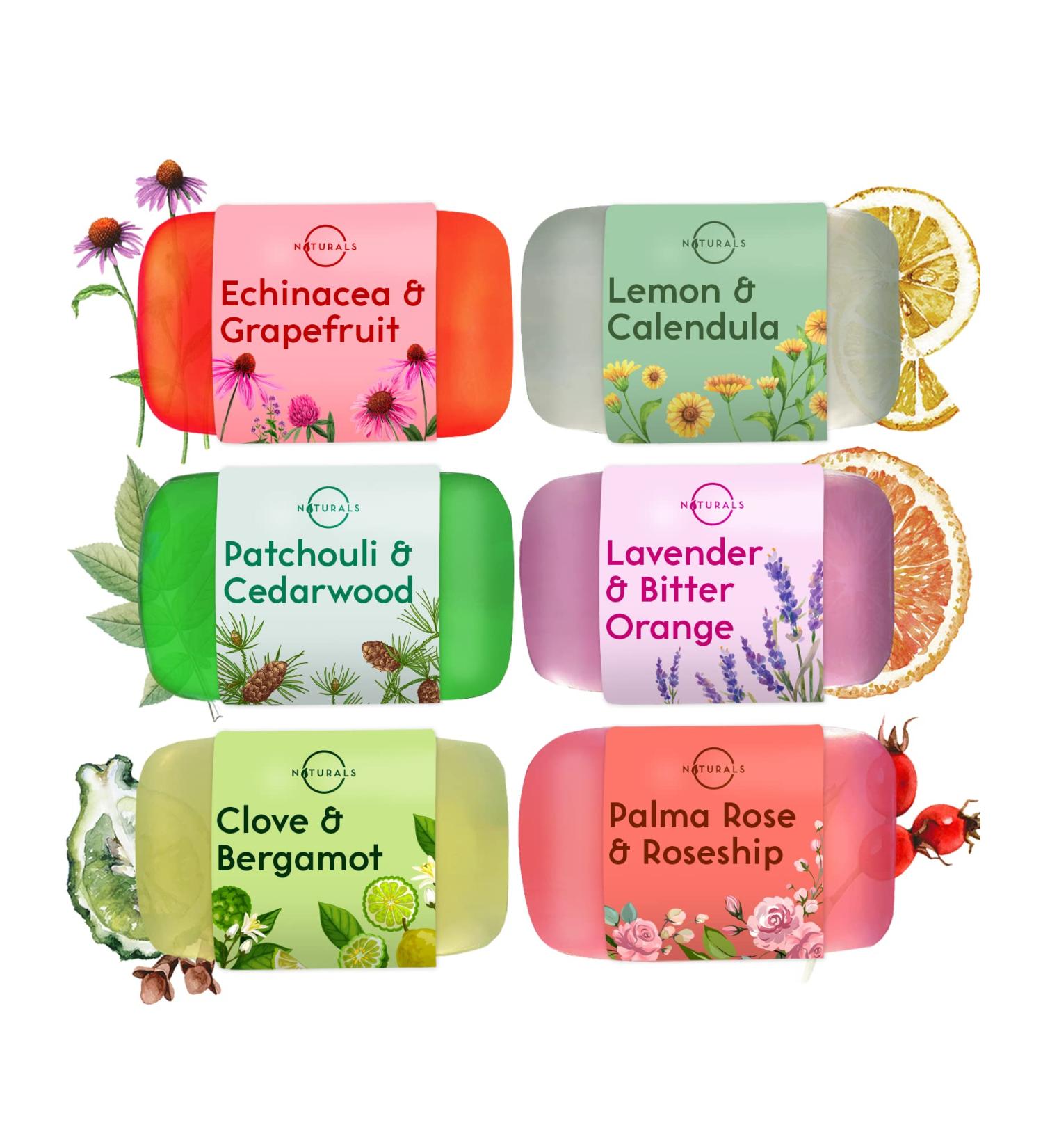 O Naturals Luxury Glycerin Botanical Soap Variety Gift Pack - 6 Bars x 4.2oz, Vegan, Essential Oils, Cleansing and Moisturizing - for Face, Body, Hands - Natural and Organic Ingredients - Him & Her - Buy Online on GoSupps.com