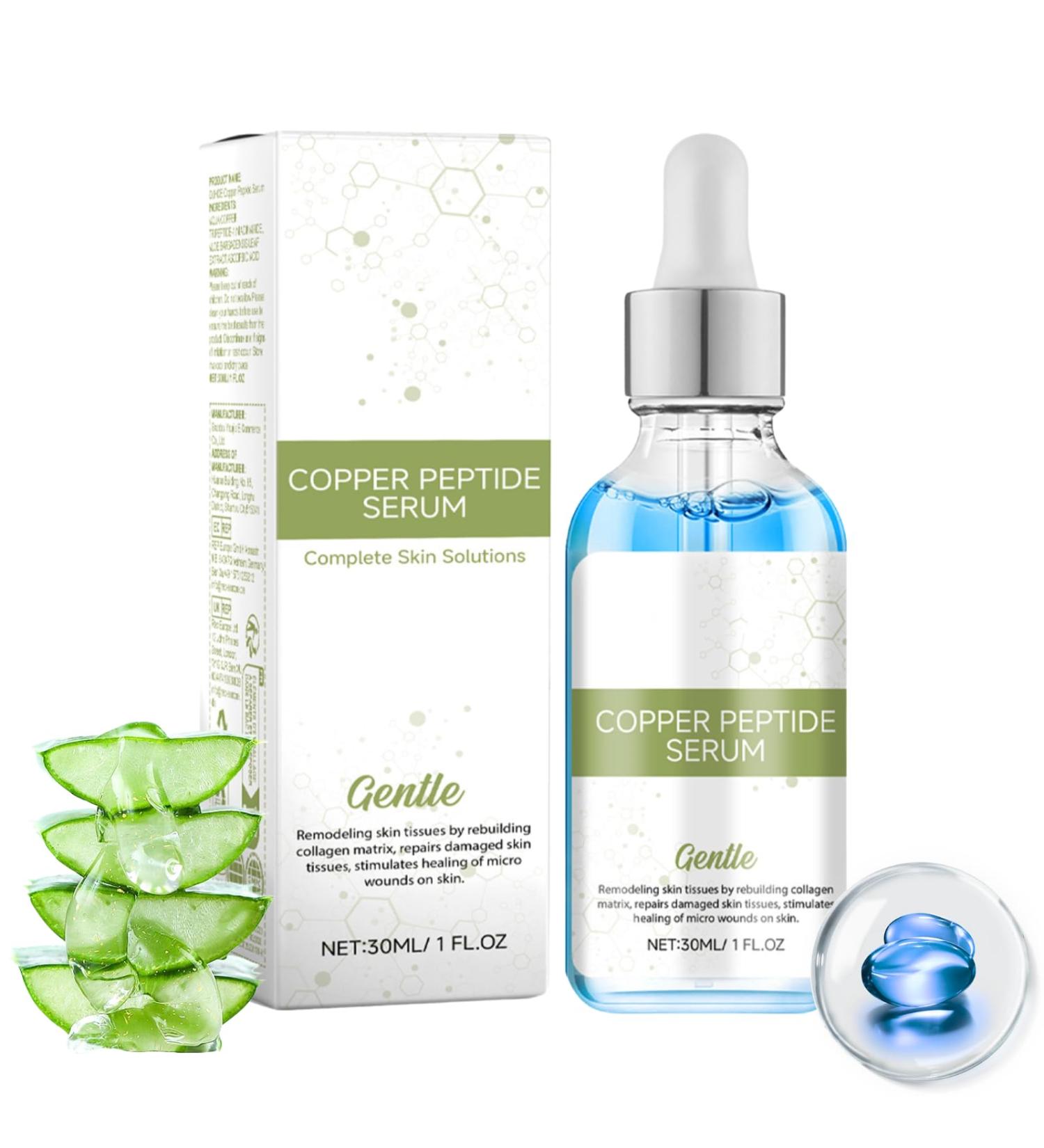 IZBEAUVO-Blue Copper Peptide Serum Face Peptides Serum for Face with Niacinamide Copper Peptides Anti Aging Serum Face Serum for Women Copper Peptides Brightening Serum Repairs Premature Skin - Buy Online on GoSupps.com