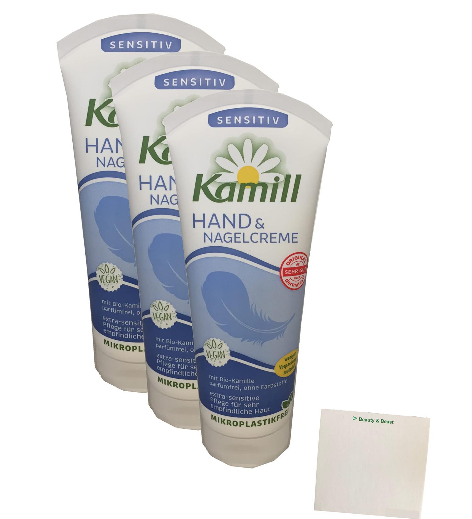 Kamill Hand & Nail Cream Sensitive 3-Pack (3x100ml Tubes) - Pamper Your Skin & Enhance Nail Care | Fast International Shipping - Buy Online on GoSupps.com