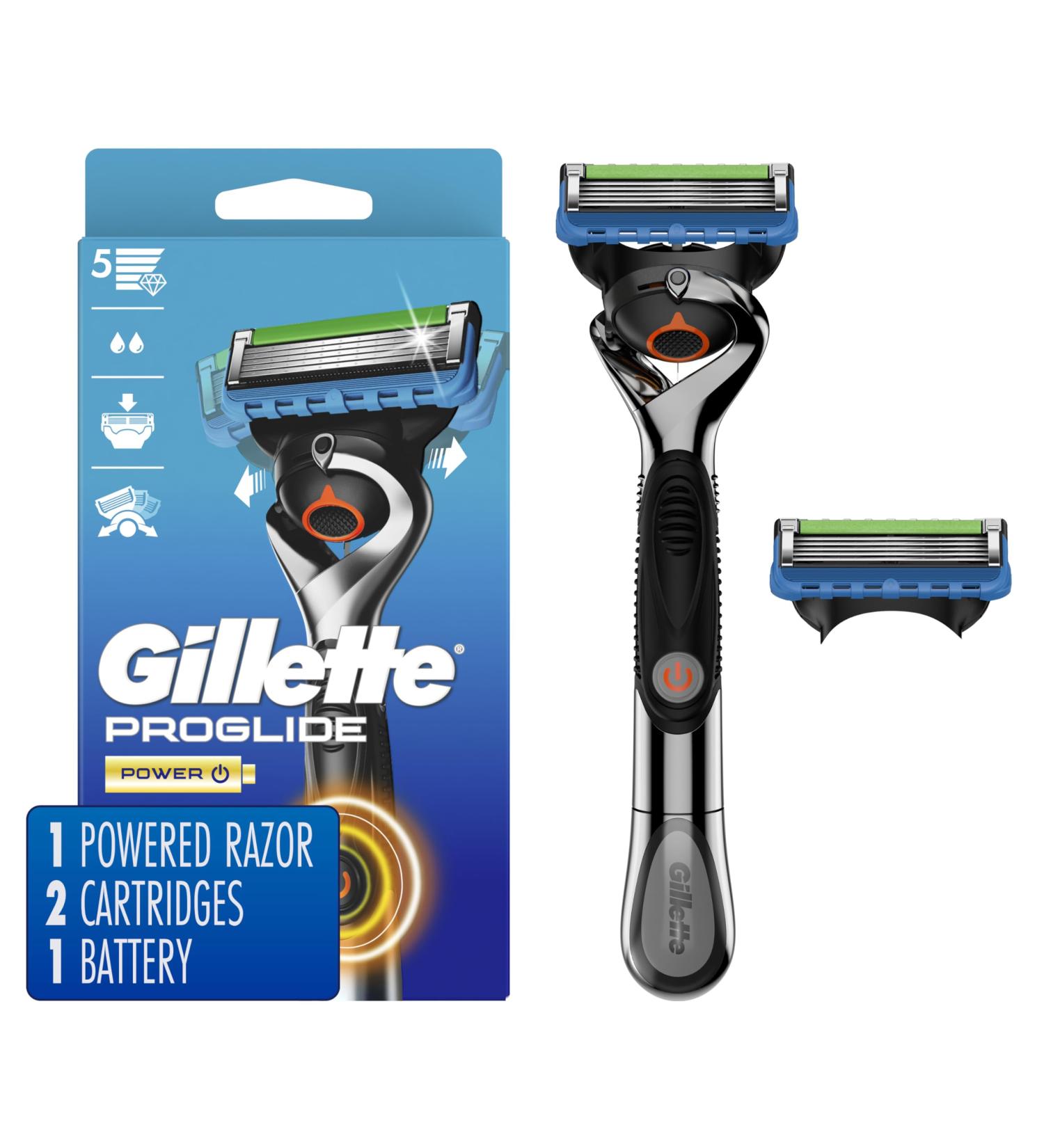 Gillette ProGlide Power Mens Razor Handle 2 Blade Refill 1 Battery - Buy Online on GoSupps.com