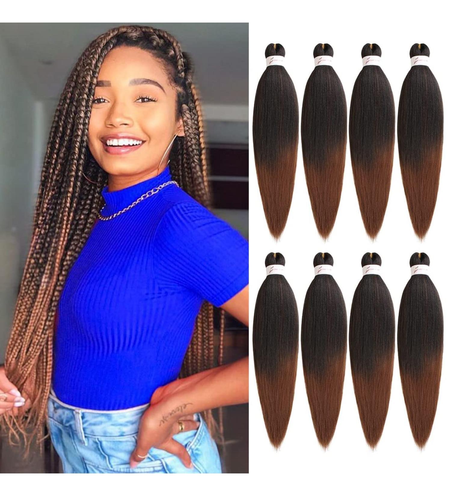 Leeven 3 Packs Pre Stretched Braiding Hair Extension for Woman 26 Inch EZ Braids Yaki Hot Water Setting Kanekalon Hair for Braiding Pre Stretched Ombre Braiding Hair /T30# 26 Inch (Pack of 3) T30# - Buy Online on GoSupps.com