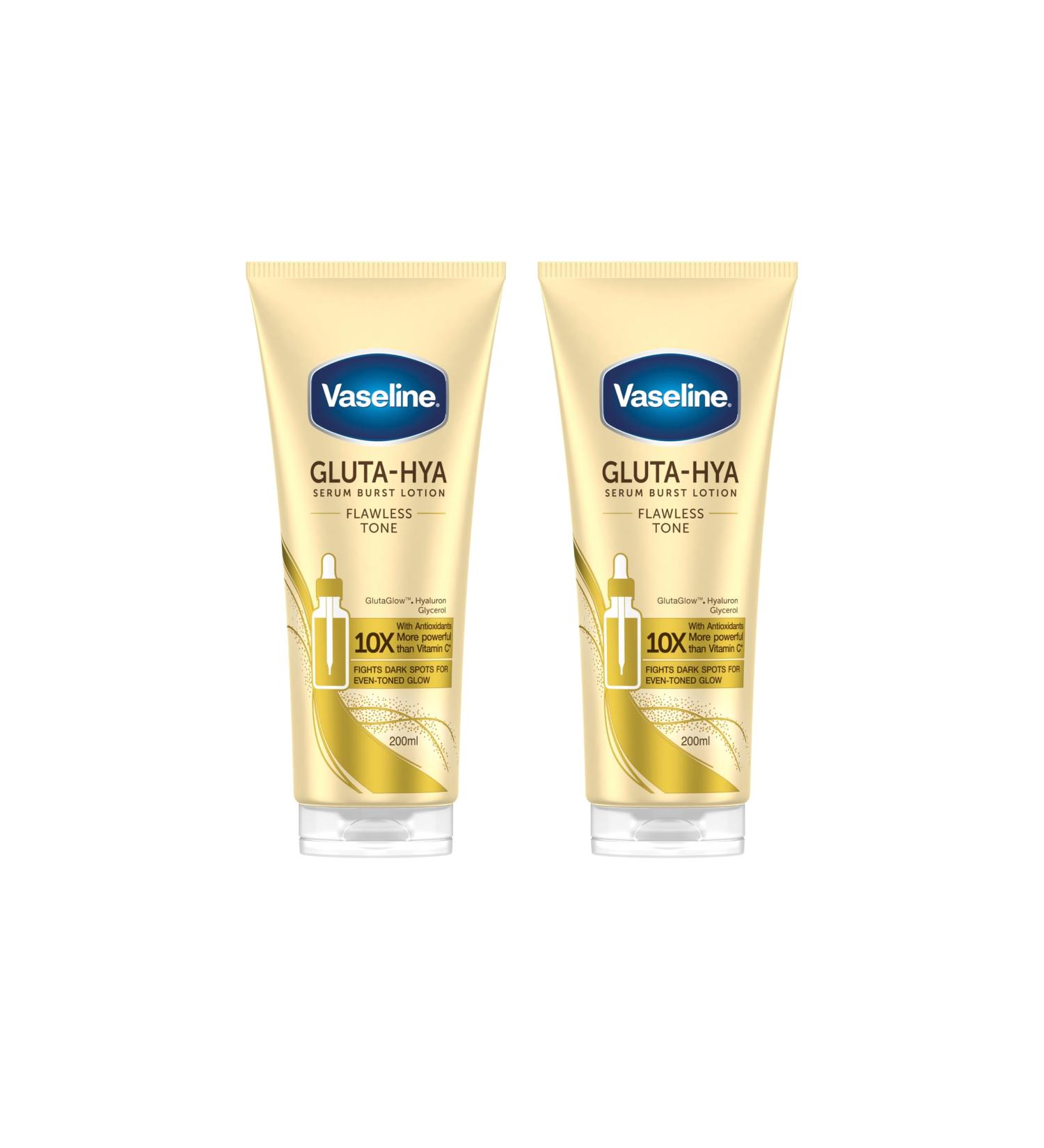 Unilever Vaseline GlutaHya Flawless Tone Serum Burst Moisturizing Lotion with Antioxidants for Even Skin Tone 2 200 ml - Buy Online on GoSupps.com