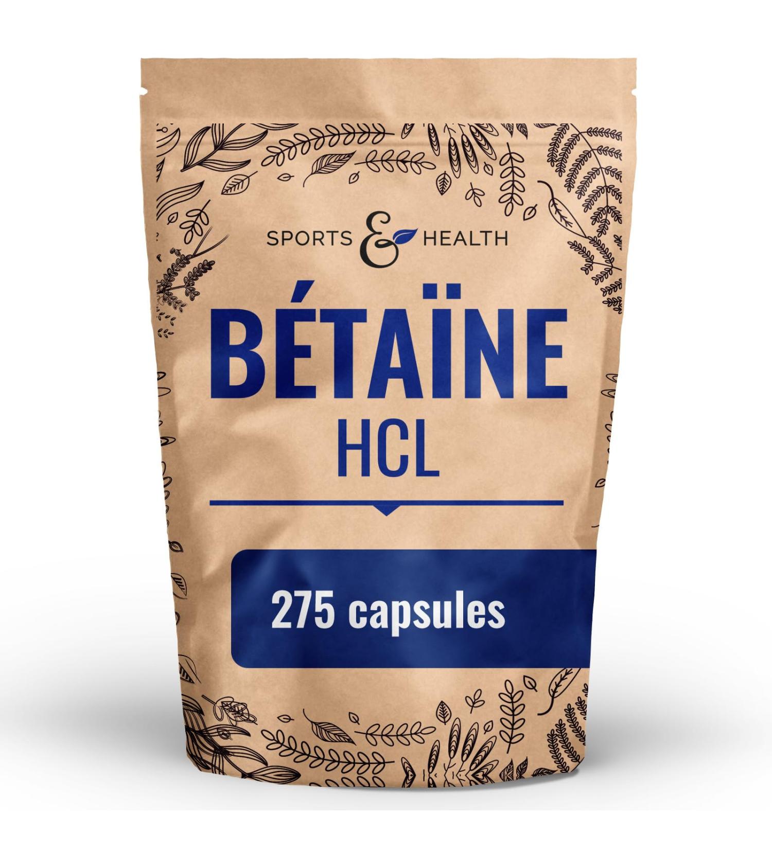 G lules de b ta ne HCl 275 g lules 1400 mg par dose journali re B ta ne hydrochloride en poudre sous forme de g lules V gan - Buy Online on GoSupps.com