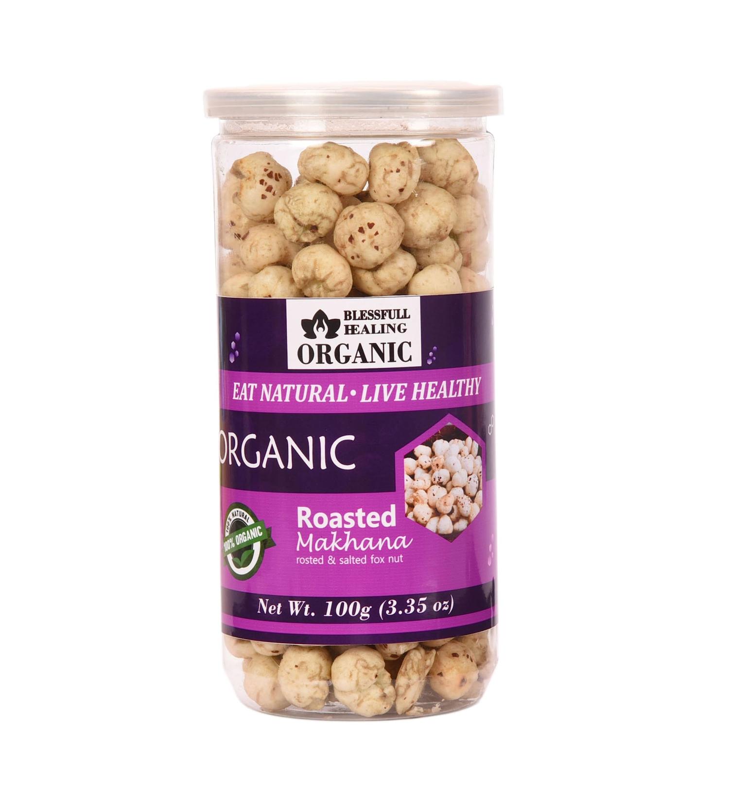 Buy Blessfull Healing Organic Roasted & Salted Makhana - 100g | Healthy Snack for International Shipping - Buy Online on GoSupps.com