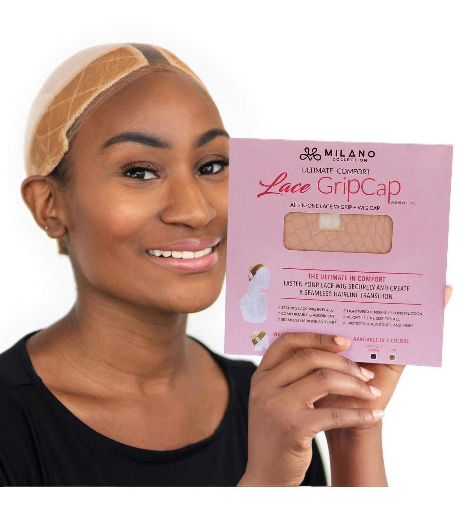 Milano Collection Lace Wig Grip Cap for Women - Non-Slip Stocking Dome Cap with Elastic Headband, Nude - 1 Pack, One Size - Buy Online on GoSupps.com