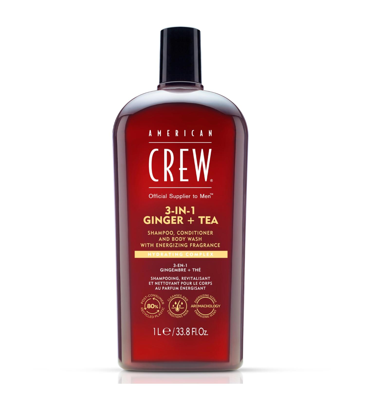 American Crew 3-in-1 Ginger & Tea Shampoo Conditioner & Body Wash - 1000ml for Men | Daily Hair & Body Care - Buy Online on GoSupps.com