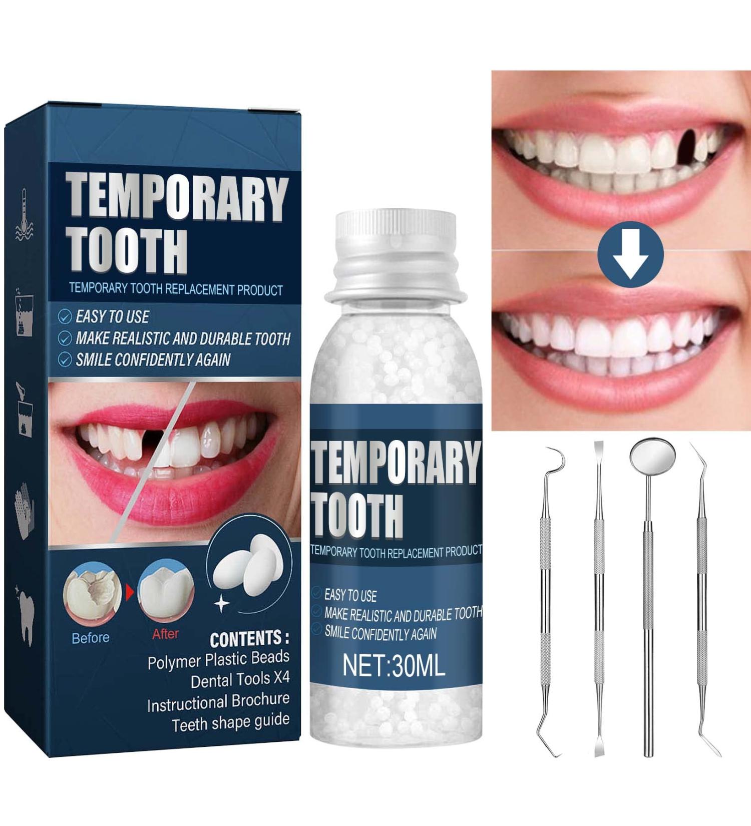 Tooth Repair Kit for Missing & Broken Tooth Replacements - Temporary Teeth Filling with Mouth Mirror, Tartar Scraper, Dental Probe & Gum Cleaner - Regain Confidence Smile - Original - Buy Online on GoSupps.com