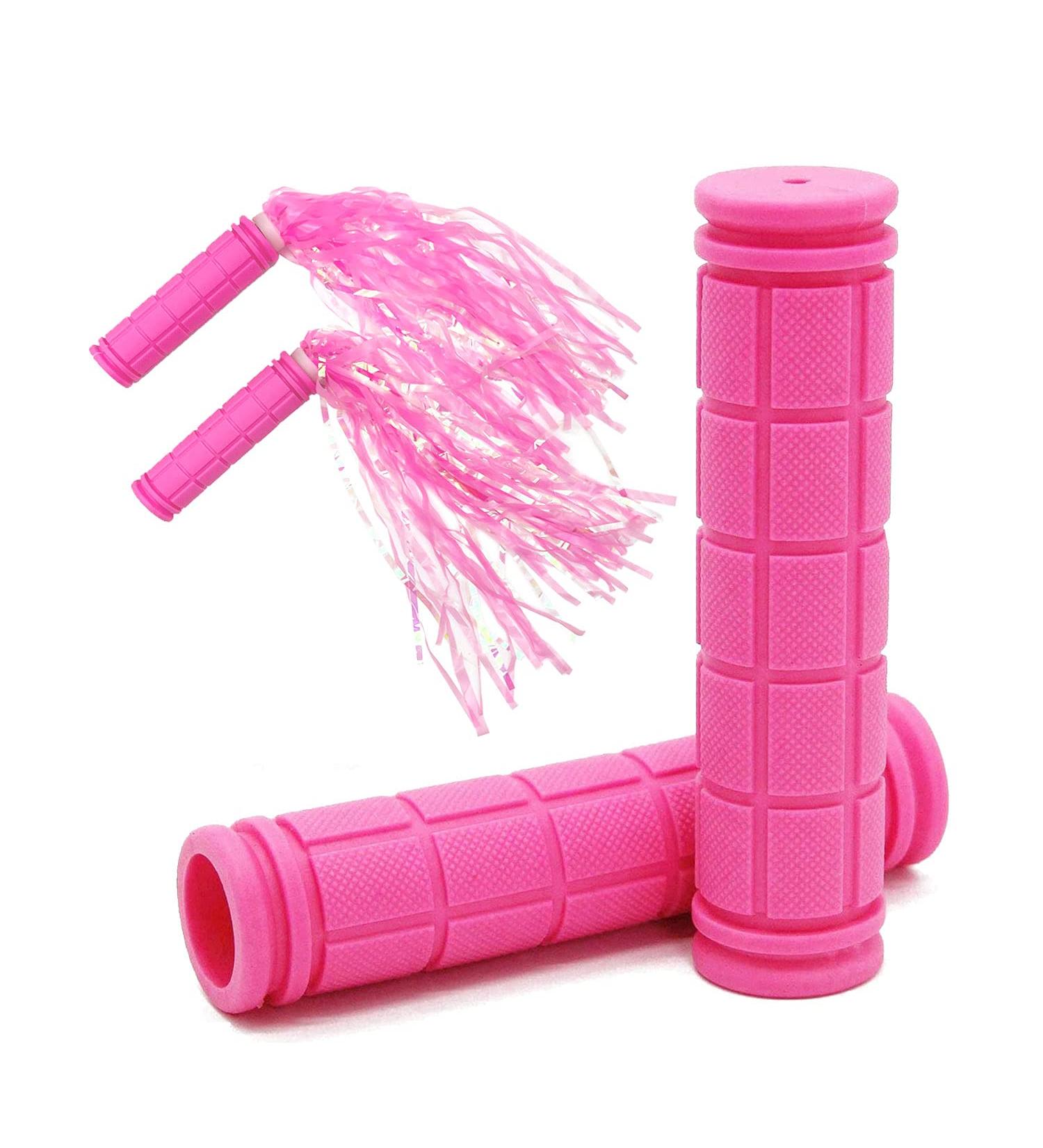 Pink Tassel Streamers Bike Handle Grips for Kids | Non-Slip Bicycle Handlebar Cover for Mountain Bike & Scooters | Cycling Replacement Parts - Buy Online on GoSupps.com