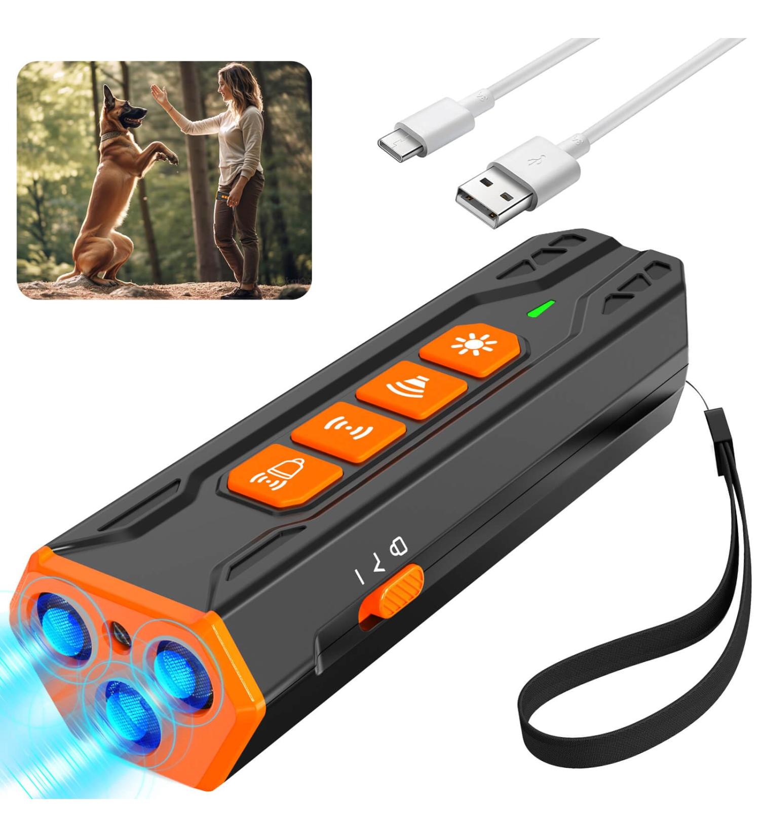 SUNFATT Dog Barking Deterrent Devices Peace Sonic bark Husher bark Guard for 3X Ultrasonic USB Rechargeable Anti Barking Device with LED Dog Training and Behavioural Aid Pupsonic Pro 3X Sonic Segment 3 Mode - Buy Online on GoSupps.com