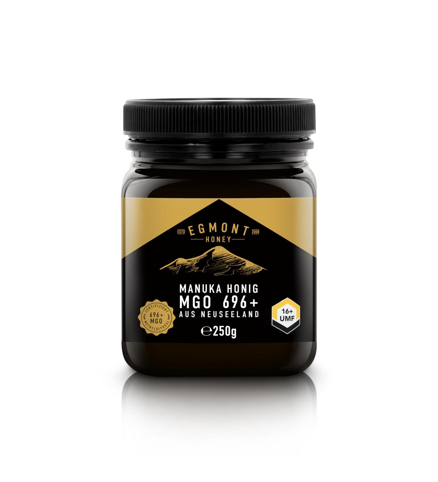 Egmont Honey Manuka Honey 696+ MGO 18+ UMF 250g | lab tested and MGO and UMF certified | raw and 100% natural | made and jarred in New Zealand - Buy Online on GoSupps.com