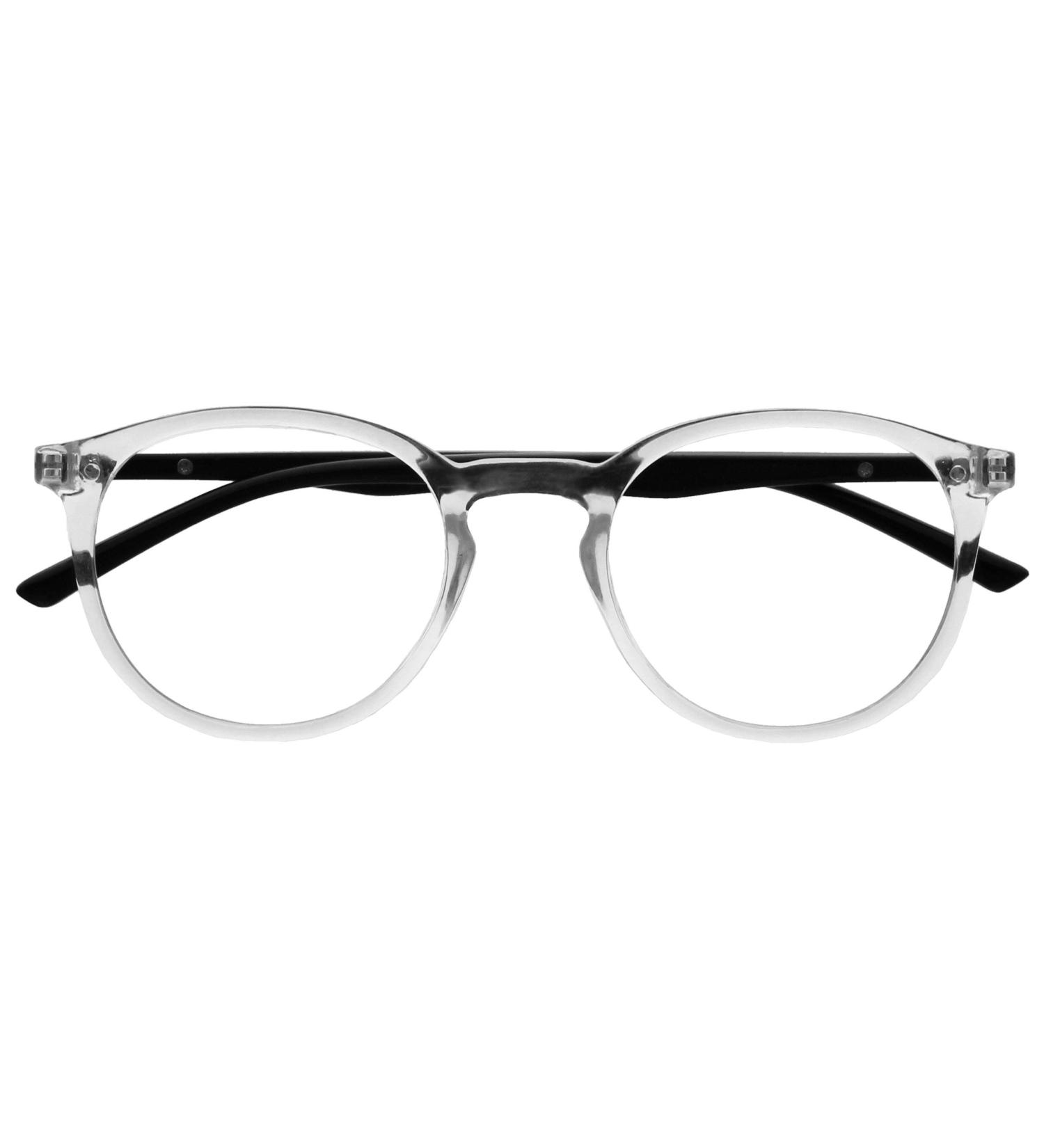 Opulize Large Round Clear Black Reading Glasses +1.50 Magnification - Comfortable Unisex Spring Hinges (Pack of 1) - Buy Online on GoSupps.com