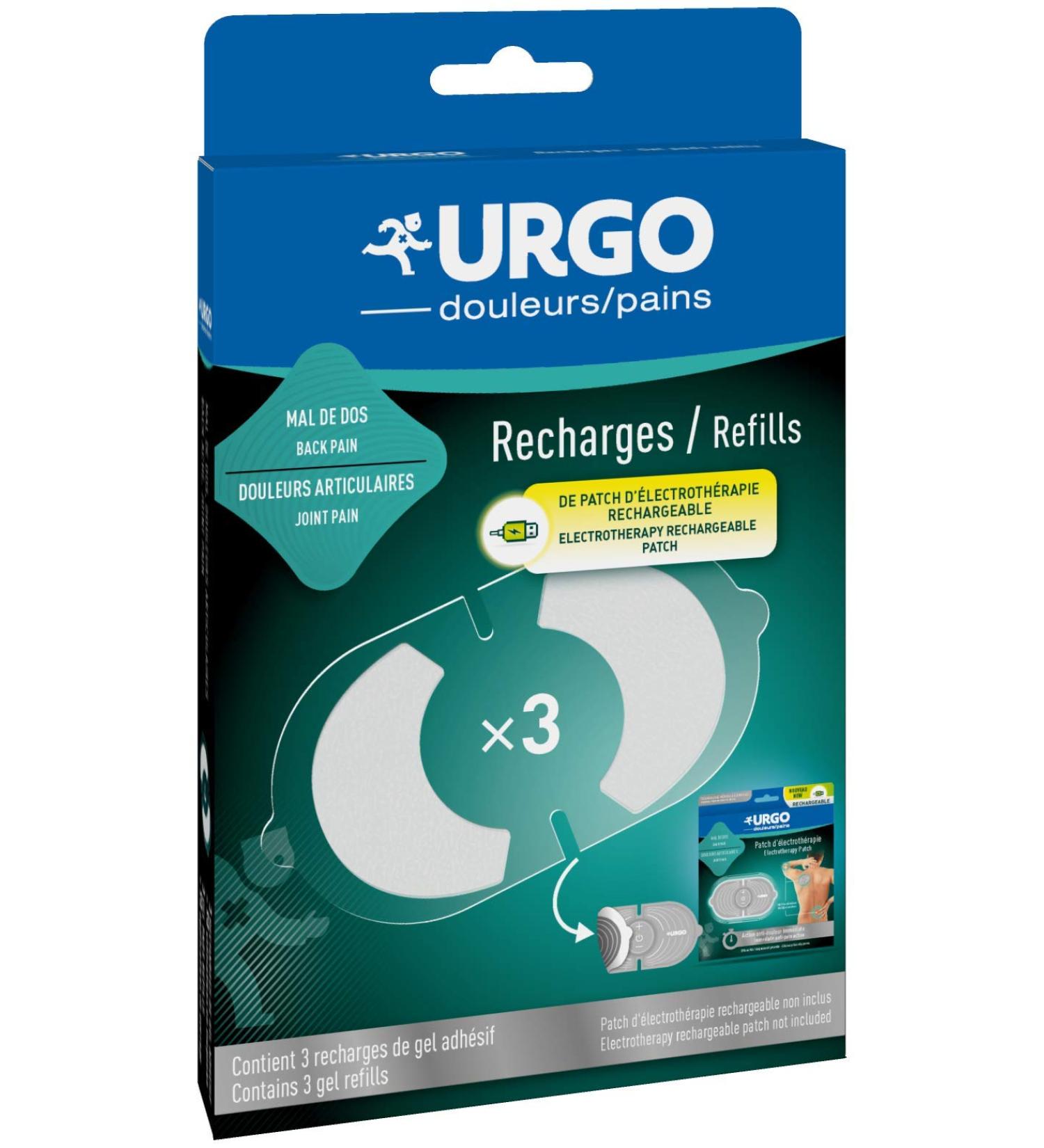 Urgo - Rechargeable Electrotherapy Patch Refills - Adhesive Gel - Back Pain - Pack 3 Refills - Buy Online on GoSupps.com