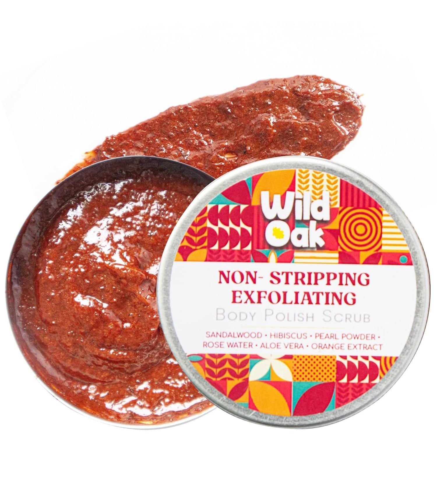 Aloe vera Sandalwood Hibiscus Body Scrub | Lightens Dark Area like Neck & Elbows | Smoothen Bumpy Legs & Hands | Remove Dead Skin | Enriched with Pearl Paste Orange Peel Rose | 100gm - Buy Online on GoSupps.com