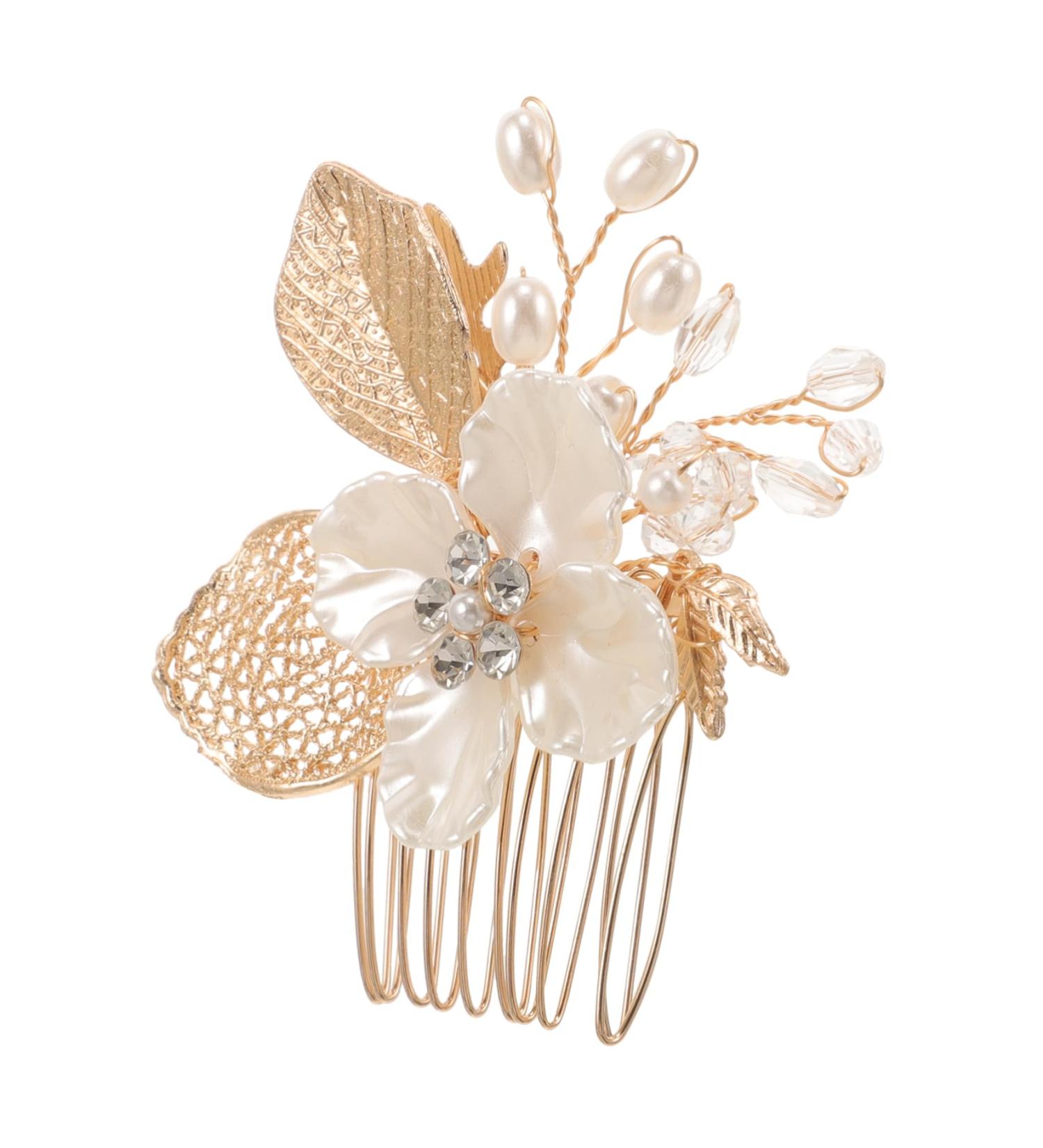 AUTSUPPL Gold Leaf Side Comb Vintage Hair Accessories Side Comb Headpiece Hair Accessories for Women Bridal Hair Accessory Wedding Bride Headpiece Leaf Hair Comb Hair Comb Clip - Buy Online on GoSupps.com