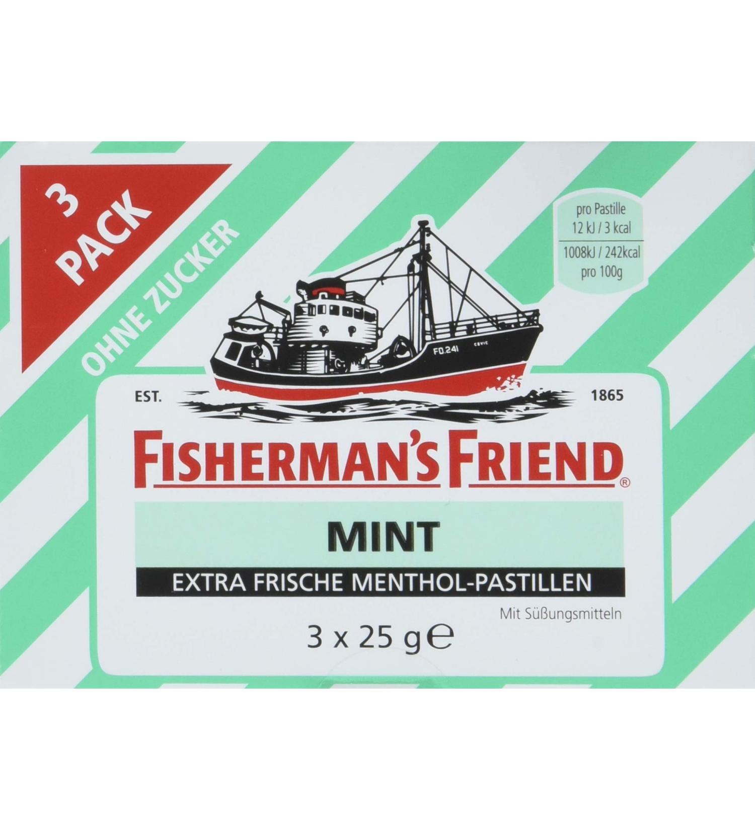 Fisherman's FRIEND Mint Candies - 14 Multipack (3 Bags Each) | Sugar-Free Vegan Peppermint & Menthol for Fresh Breath | 14 x 75g - Buy Online on GoSupps.com