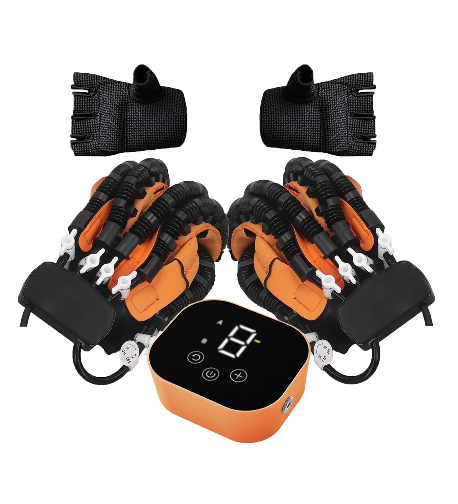 (Left+Right) Hand Rehabilitation Robot Gloves Hand Exerciser Aids Robotic Glove Hemiplegia Stroke Arthritis Hand Finger Rehabilitation Trainer Intensity Adjustable left+right Medium - Buy Online on GoSupps.com
