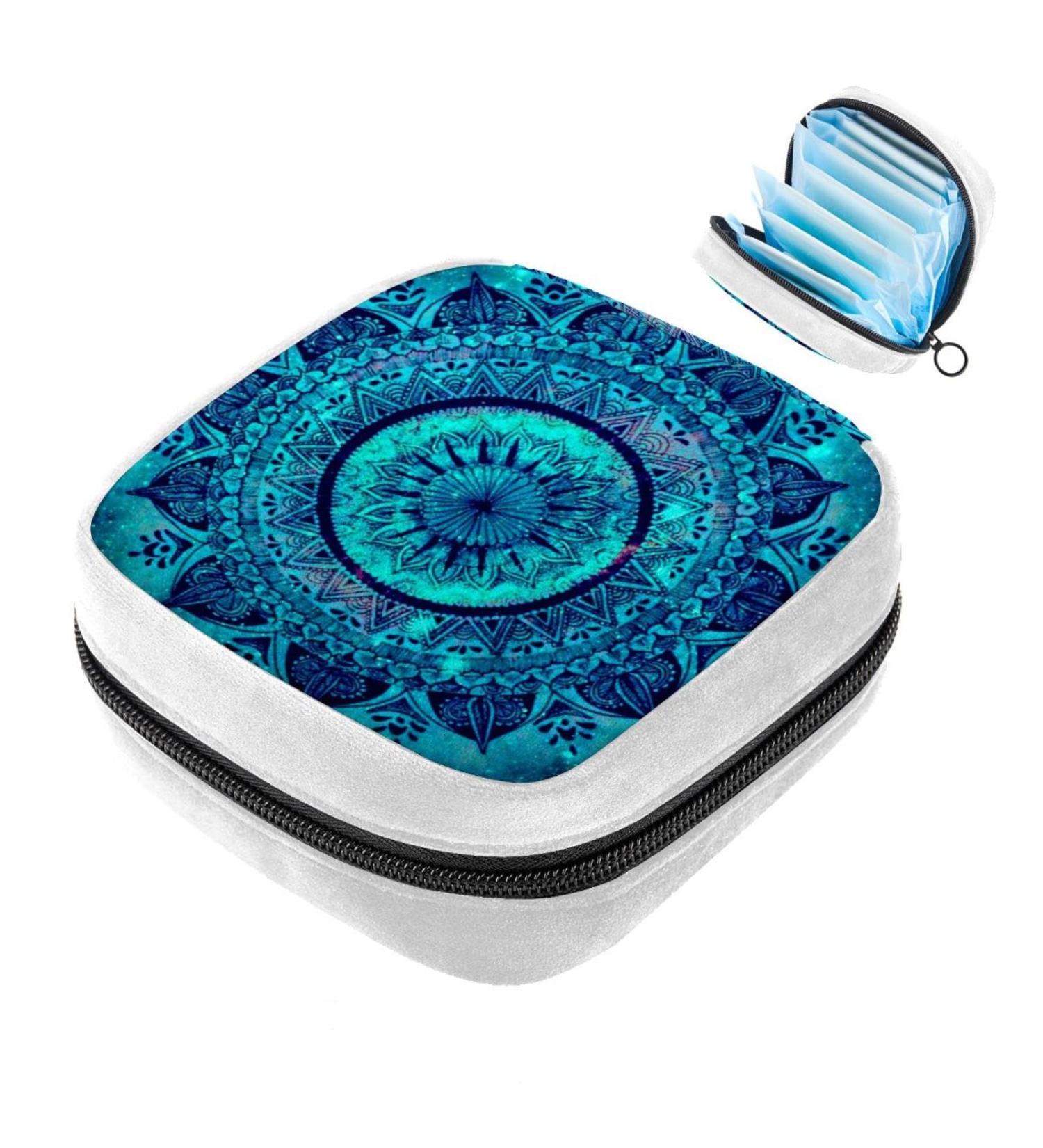 GIAPB Blue Mandala Flower Color2020 Sanitary Napkin Storage Bag and Makeup Pouch - Buy Online on GoSupps.com