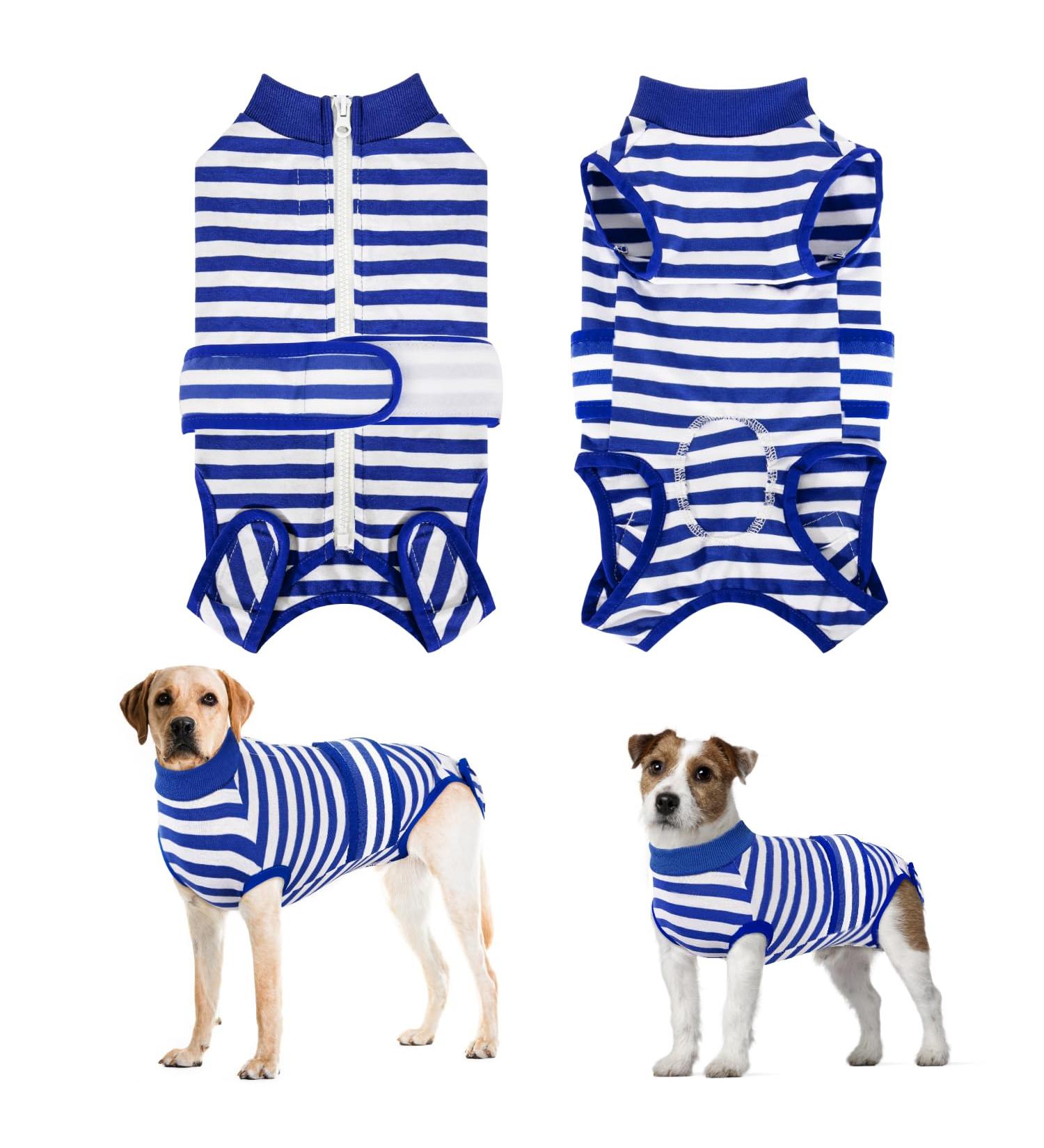 Eyein Dog Body After Surgery - Breathable Soft One-Piece with Zipper & Belt Wound Protection for Pets (Blue XXL) - Buy Online on GoSupps.com