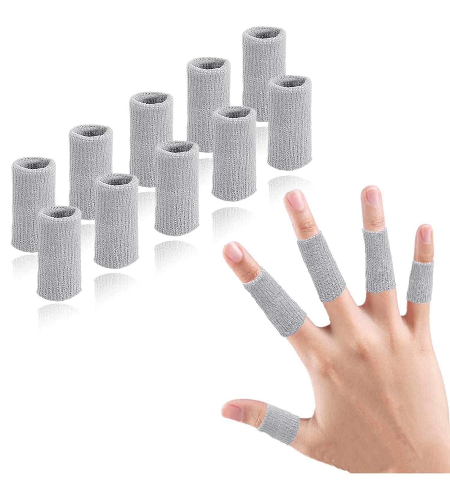 Ednyzakrn 10-Piece Finger Protection Set - Stretchy Bandages for Arthritis Injuries & Basketball - Gray Trigger Finger Covers - Buy Online on GoSupps.com
