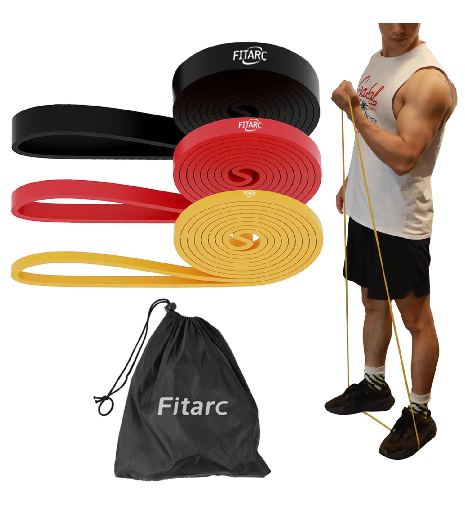 Fitarc Resistance Bands Set - 3 Adjustable Bands for Pilates Yoga & Home Gym | Perfect for Men & Women | Includes Pull-Up Helpers Handles and Door Anchors - Buy Online on GoSupps.com